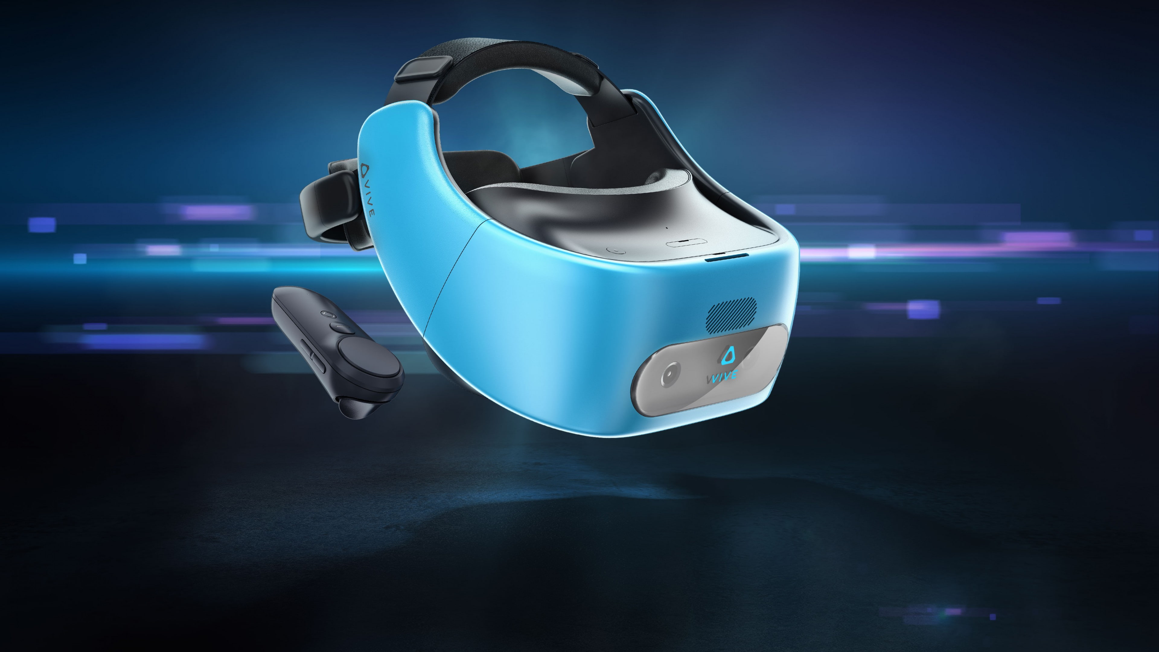 4k, vr, game, goggles, photo, blue, remote, control, 4K, HTC Vive Focus, HD Wallpaper