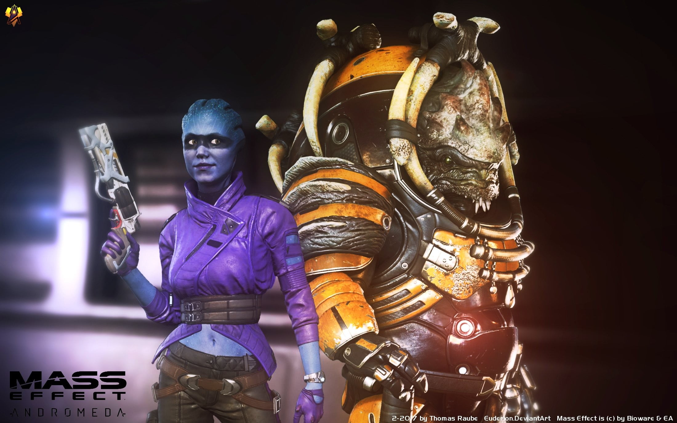 holding, male likeness, 1080P, purple, front view, statue, Asari, human representation, adult, sculpture, young adult, Mass Effect, creativity, real people, HD Wallpaper