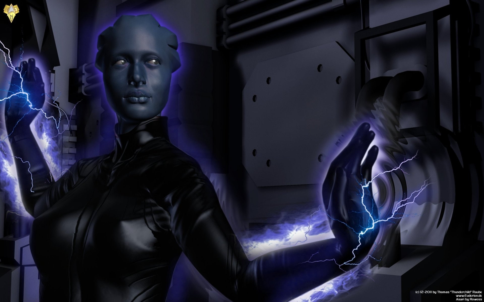 Asari (Mass Effect), Blue, Woman, Girl, Sci Fi, Mass Effect, 1080P, HD Wallpaper