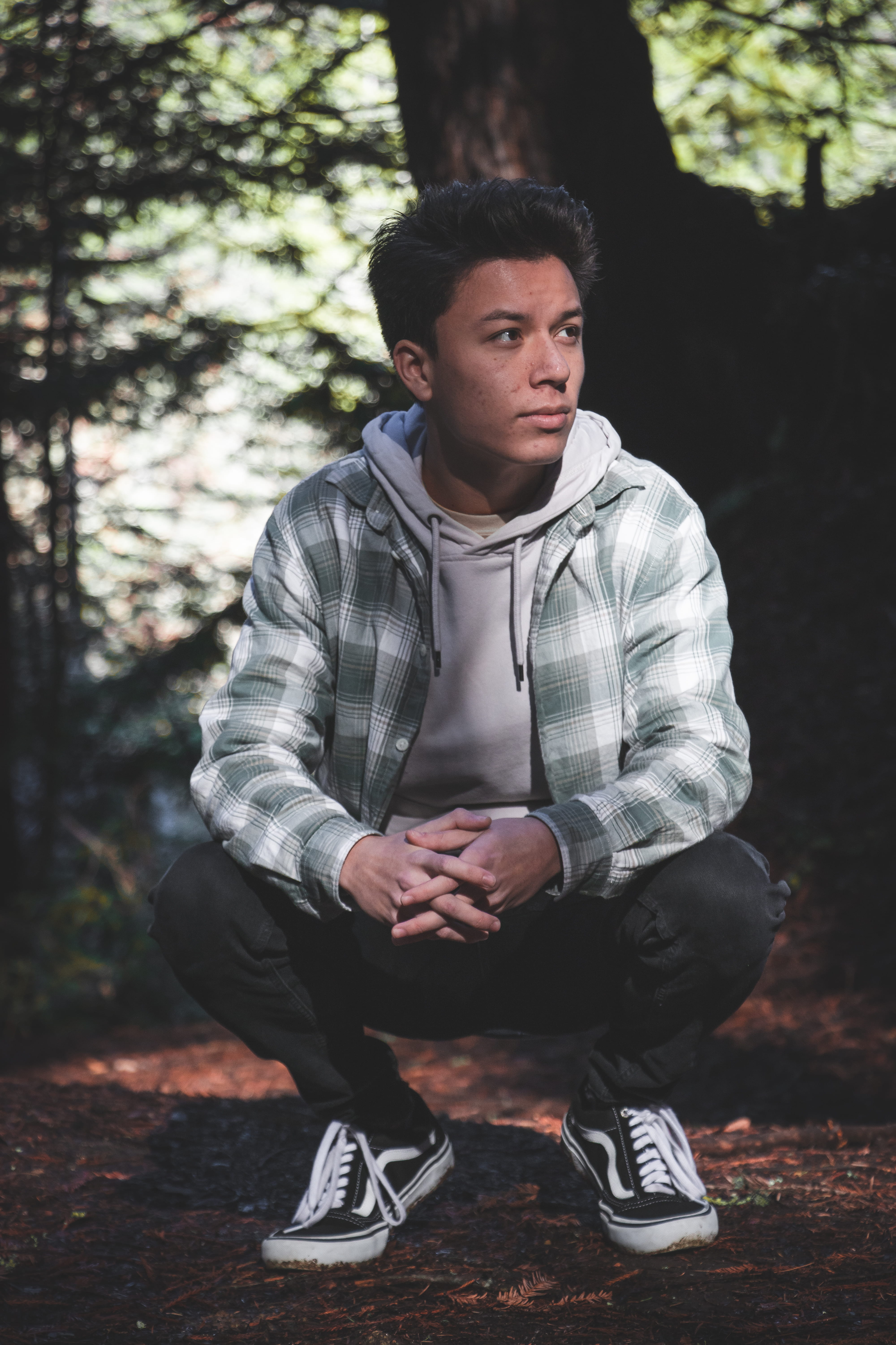 one person, focus on foreground, man, lifestyles, outdoors, full length, front, 5K, land, young adult, trees, daylight, looking away, plant, posing, front view, Phone HD Wallpaper