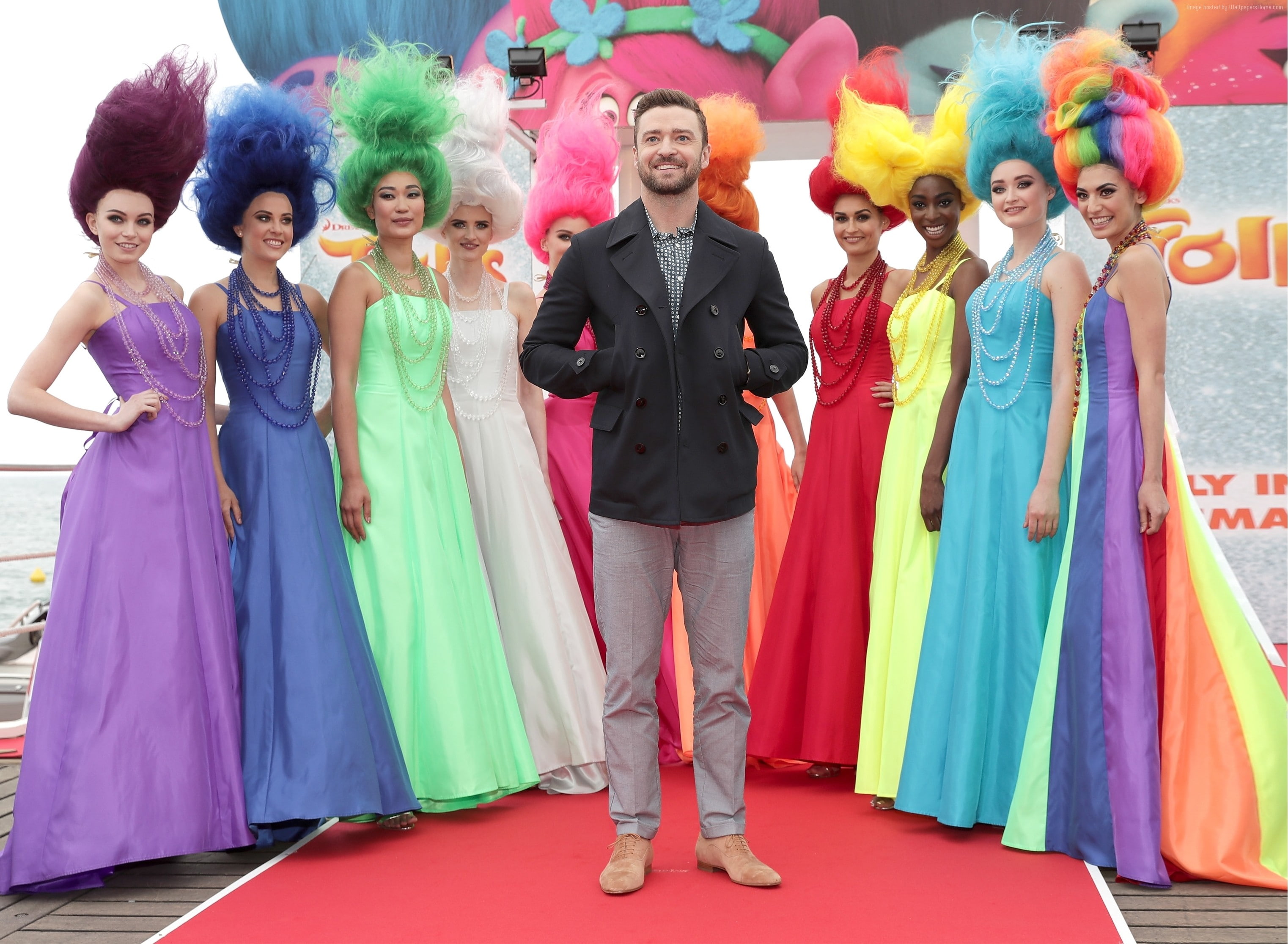 Most popular celebs, 2K, trolls, Cant Stop the Feeling, Justin Timberlake, HD Wallpaper