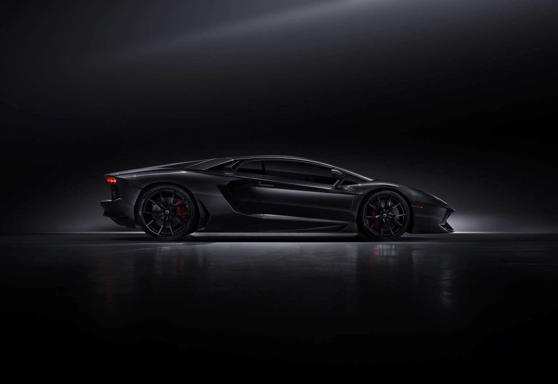 Side, Dark, 1080P, Aventador, Lamborghini, Black, Work, LP700-4, Supercar, HD Wallpaper
