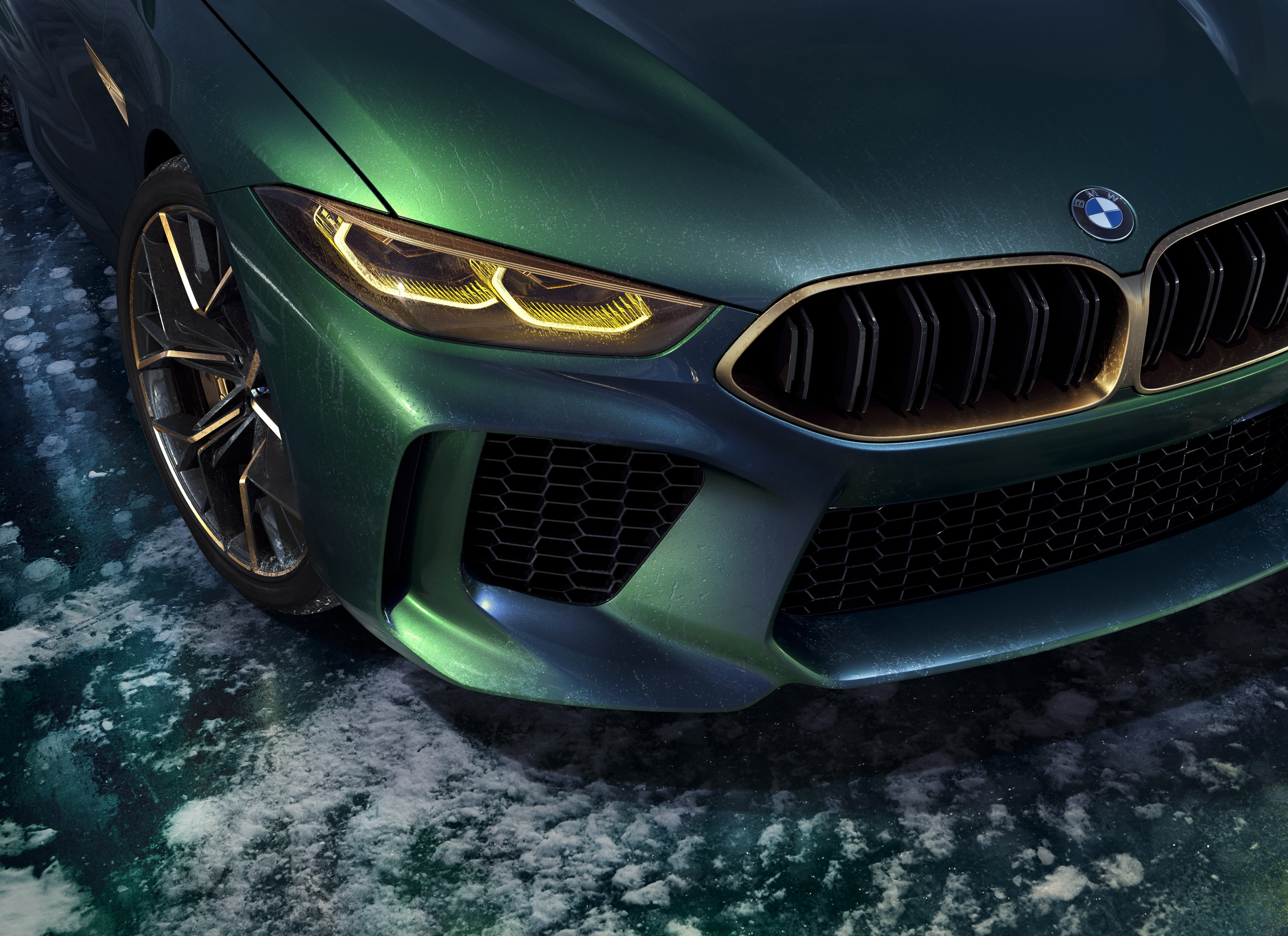 vehicle, 2018, green, Geneva Motor Show, 4K, BMW Concept M8 Gran Coupe, bmw, 4K, HD Wallpaper