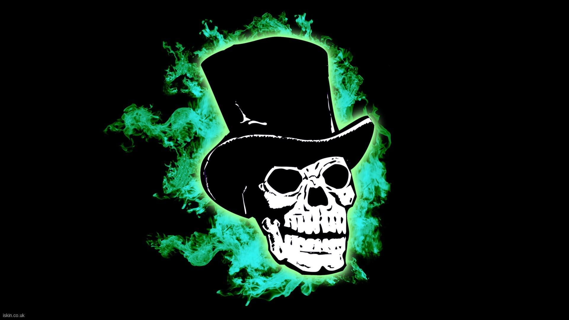 other, one, topper, skull, 3d and abstract, people, entertainment, escapes, white, 1080P, black, hat, illustration, HD Wallpaper