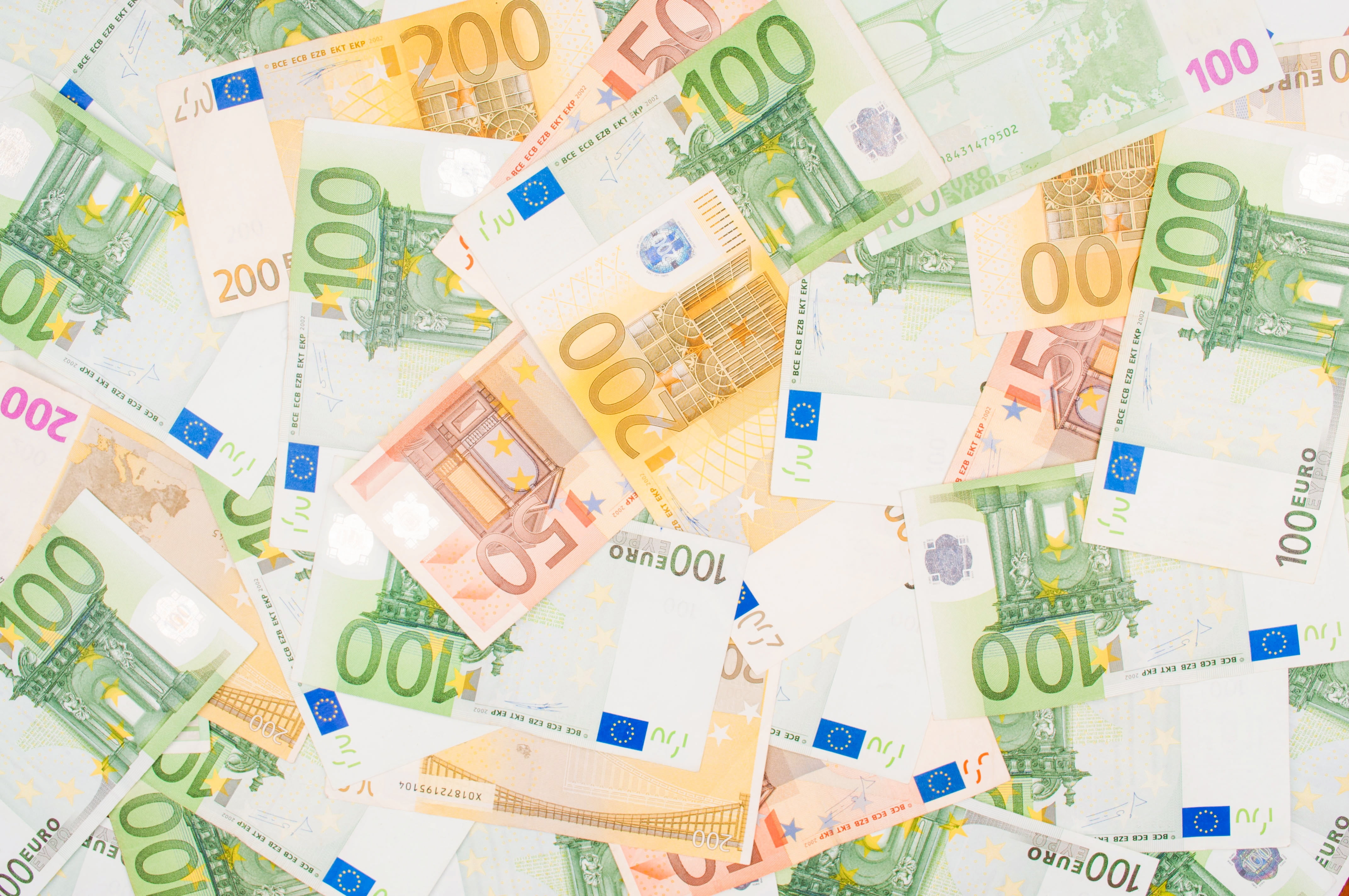 bank, corporate business, horizontal, sign, concepts, making money, one hundred euro banknote, concepts topics, selective focus, 4K, success, cash, exchange rate, HD Wallpaper