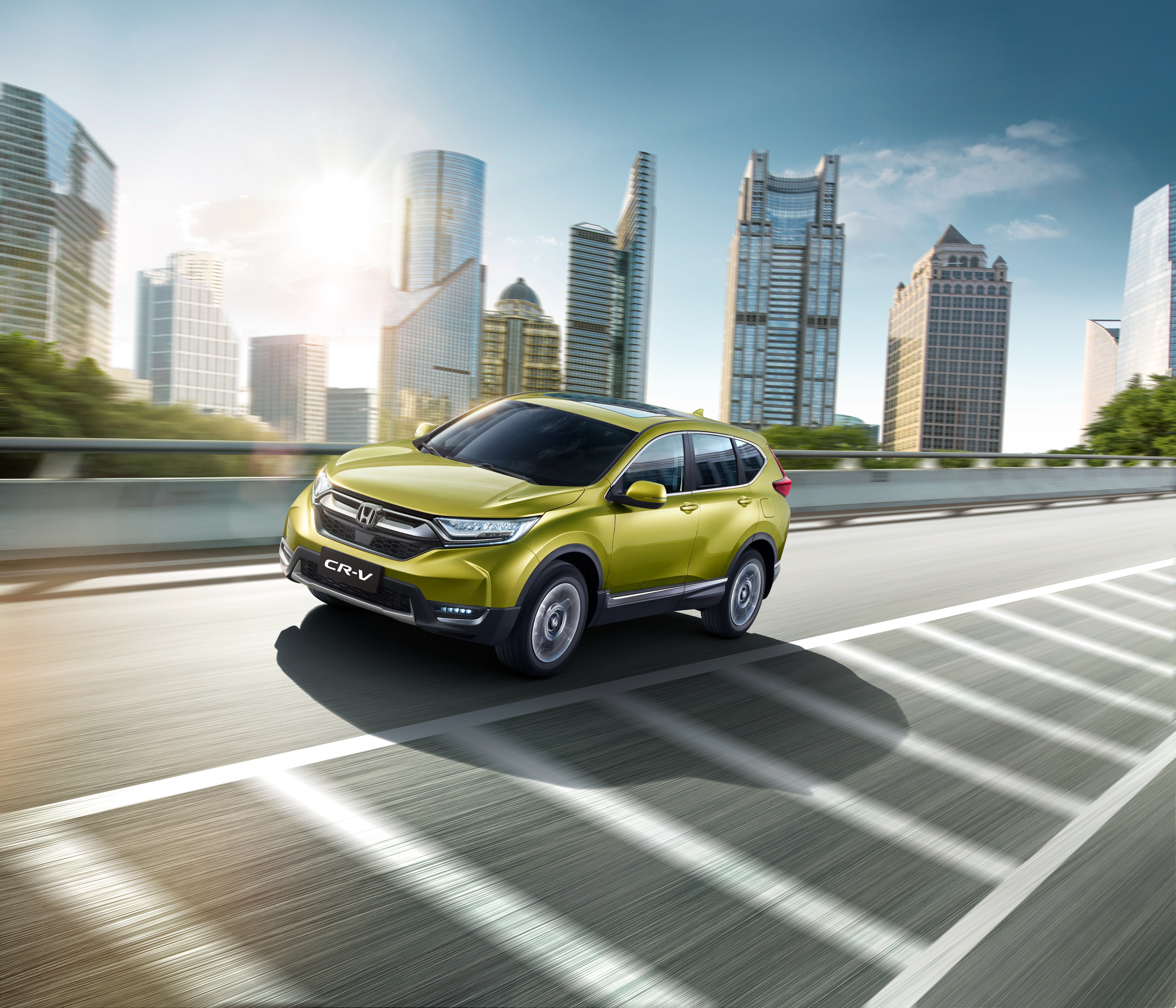 building, car, building exterior, no people, street, Honda CR-V, 2018, transportation, cityscape, modern, architecture, road, mode of transportation, sunlight, HD Wallpaper