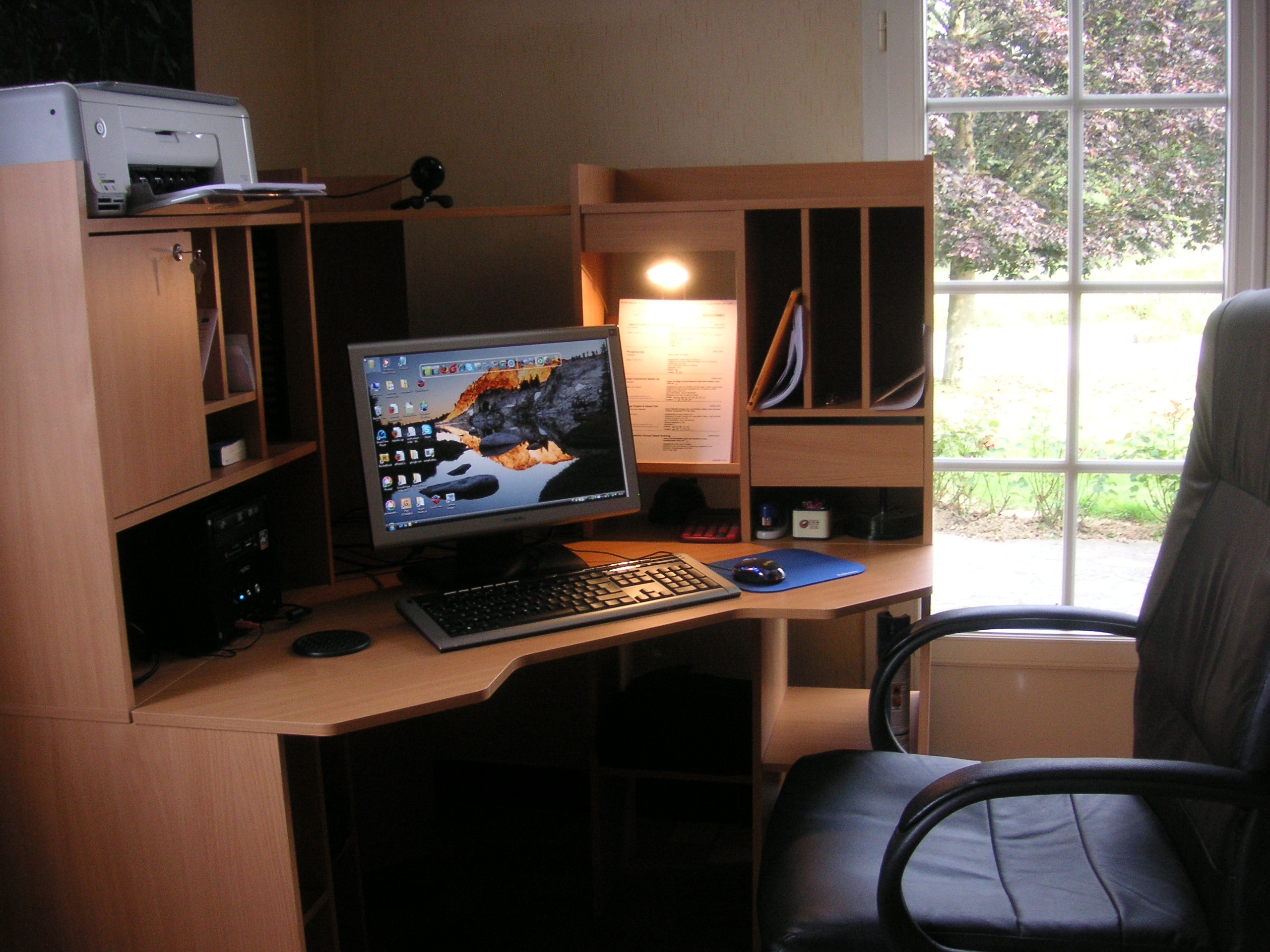 home office, turned, job, chair, table, computer equipment, office, gray, smartphone, connection, tablet, workspace, keyboard, indoors, work space, 2K, HD Wallpaper