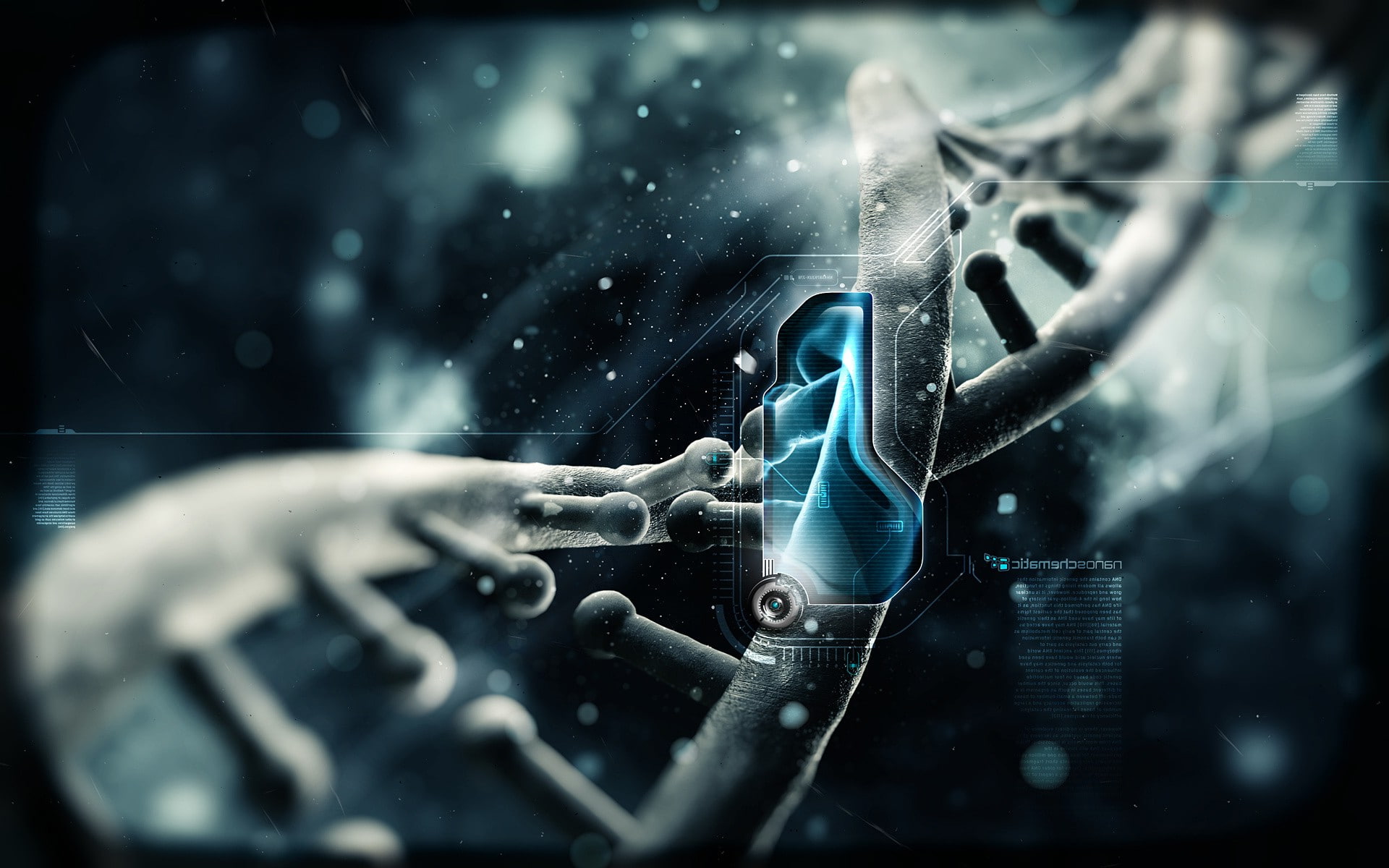 transparent, nature, technology, indoors, anime, focus on foreground, Schematic, 1080P, communication, blue, window, DNA, glass - material, selective focus, HD Wallpaper