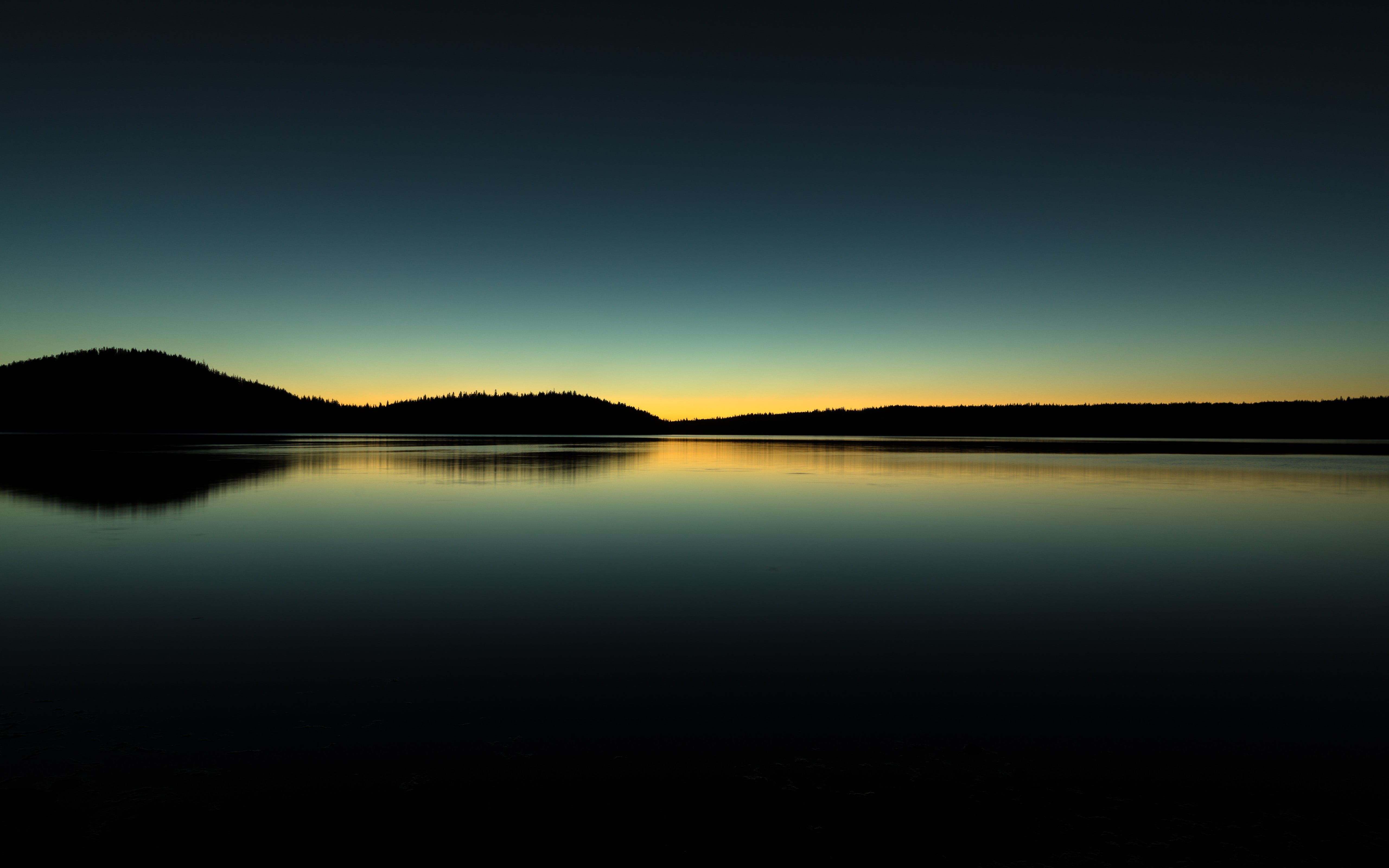 nature, tranquil scene, scenics - nature, sky, idyllic, lake, remote, beauty in nature, tree, 5K, tranquility, silhouette, non-urban scene, reflection, HD Wallpaper