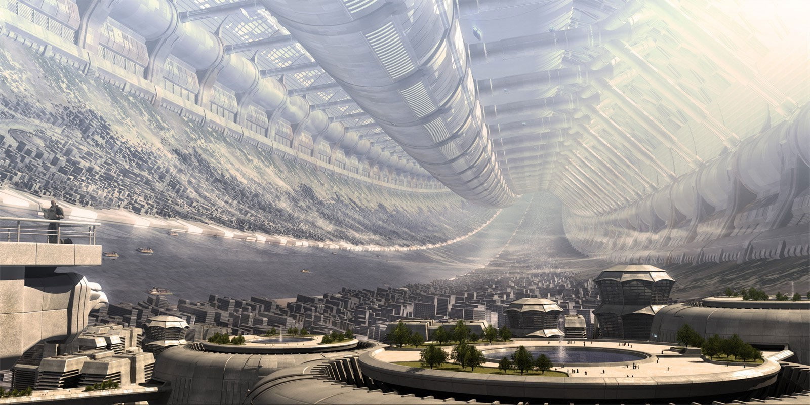 720P, science fiction animation fantasy art abstract house space station stanford torus, HD Wallpaper