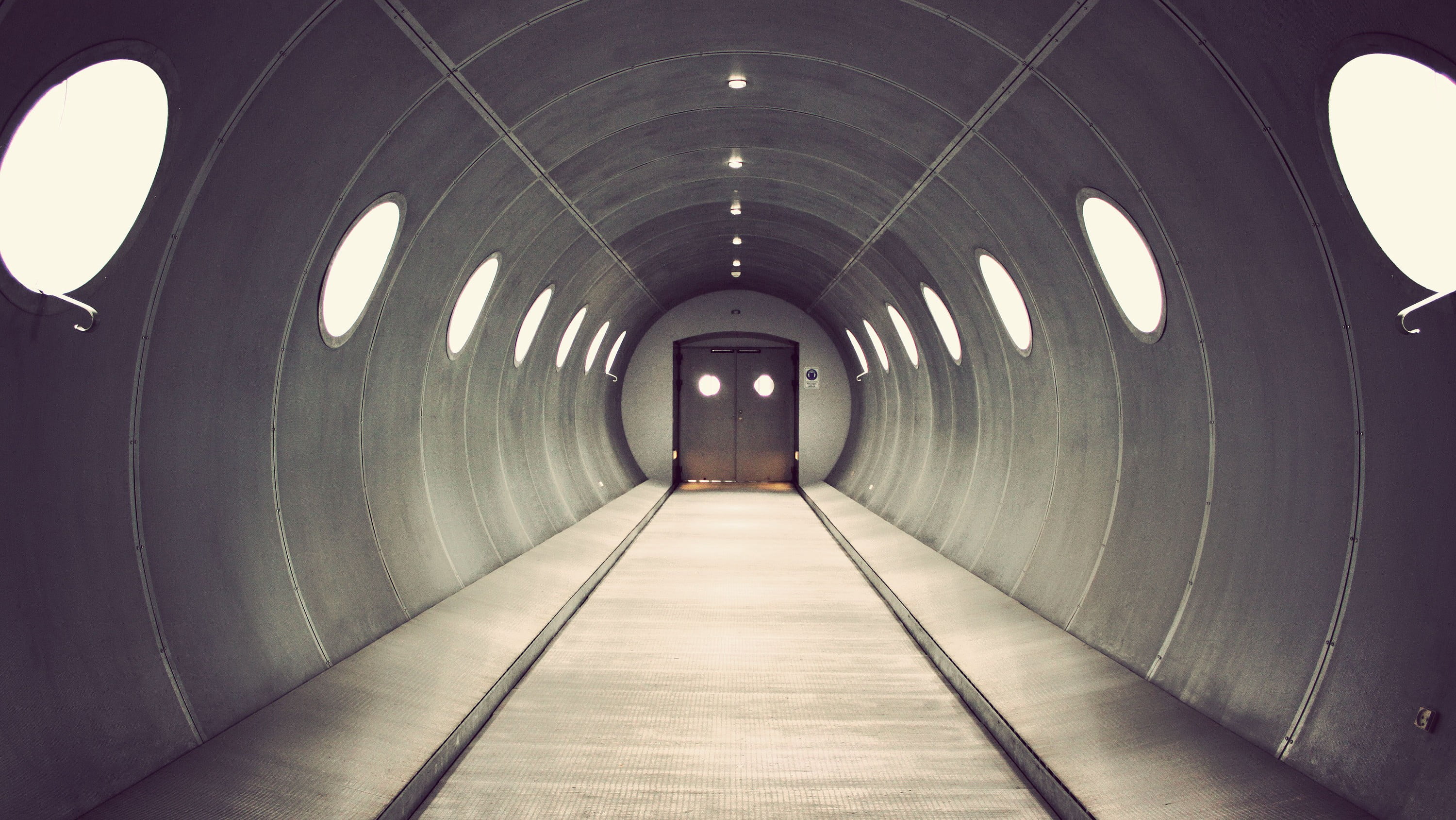 architecture, no people, diminishing perspective, direction, steel, subway, footpath, arch, industrial, vanishing point, illuminated, transportation, absence, HD Wallpaper