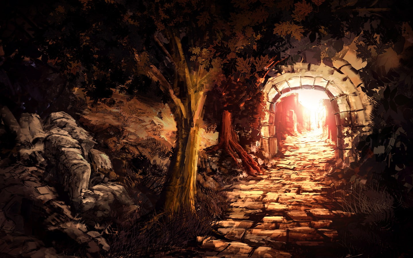 lighting equipment, history, the way forward, rock, light at the end of the tunnel, nature, day, no people, old, 720P, indoors, architecture, built structure, HD Wallpaper