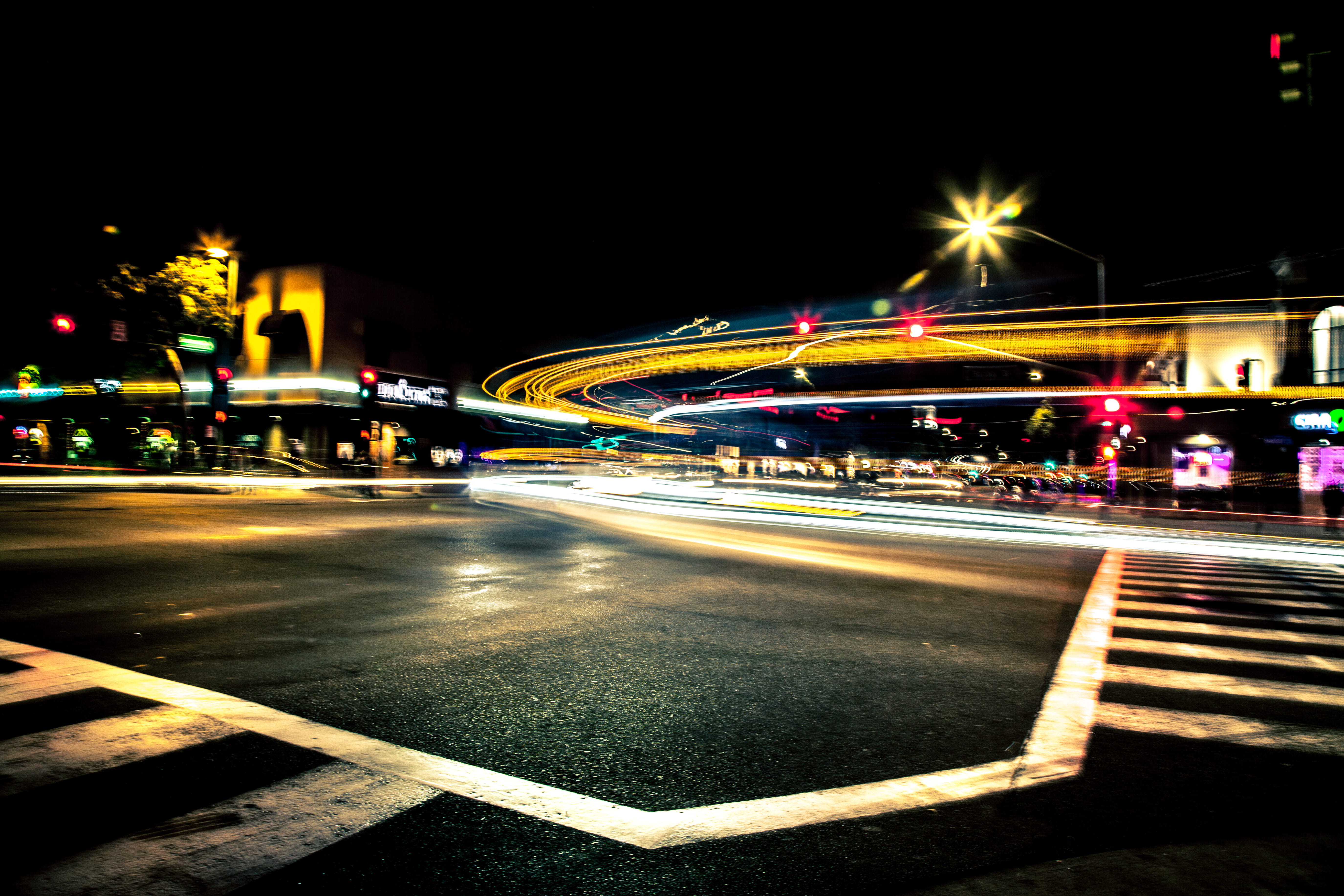 bridge - man made structure, light, speed, united states, street light, building exterior, outdoors, 5K, built structure, long exposure, neon, illuminated, HD Wallpaper