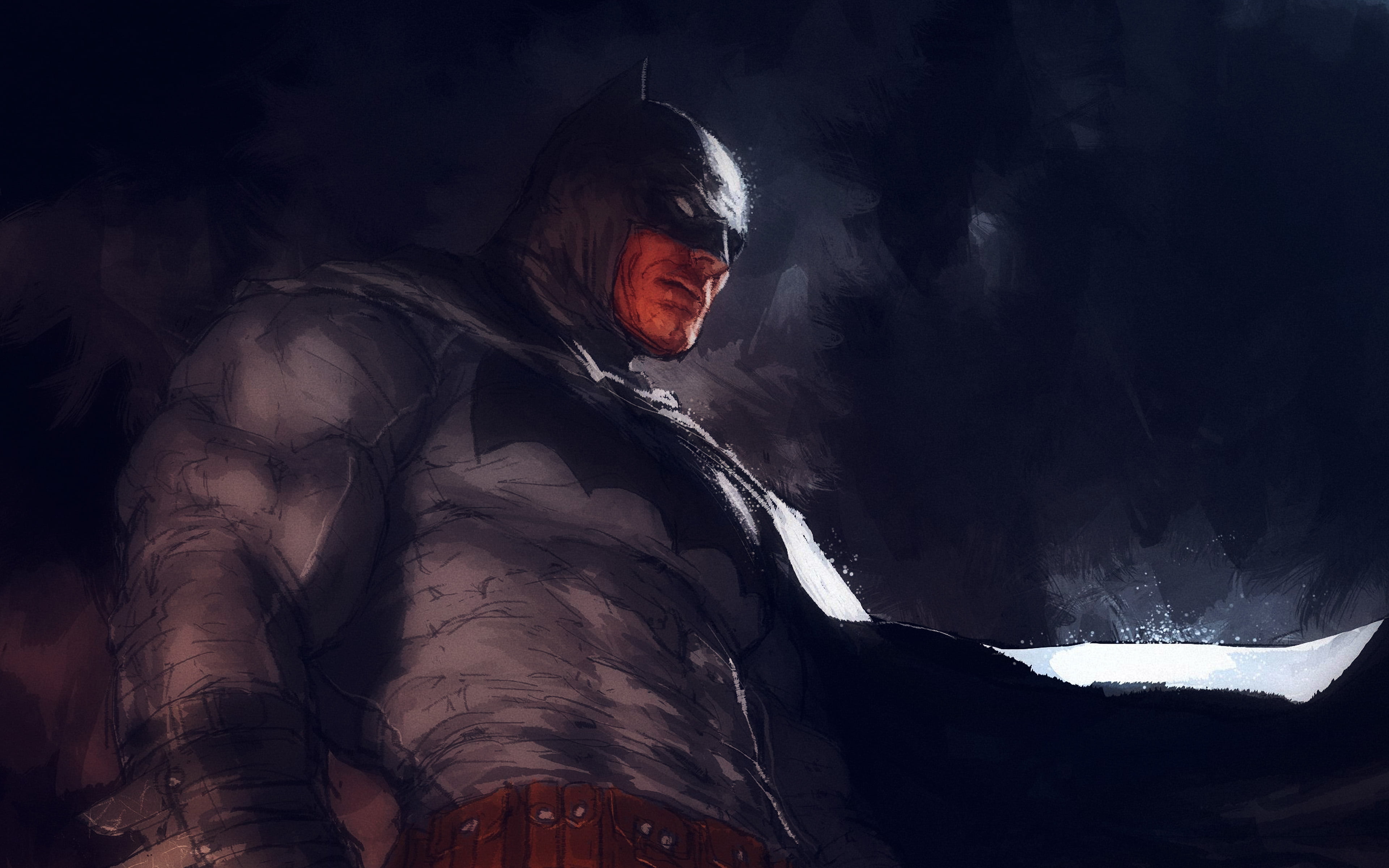 illustration, protective mask - workwear, hood - clothing, smoke - physical structure, one person, cold temperature, batman, adult, mask, darknight, men, HD Wallpaper