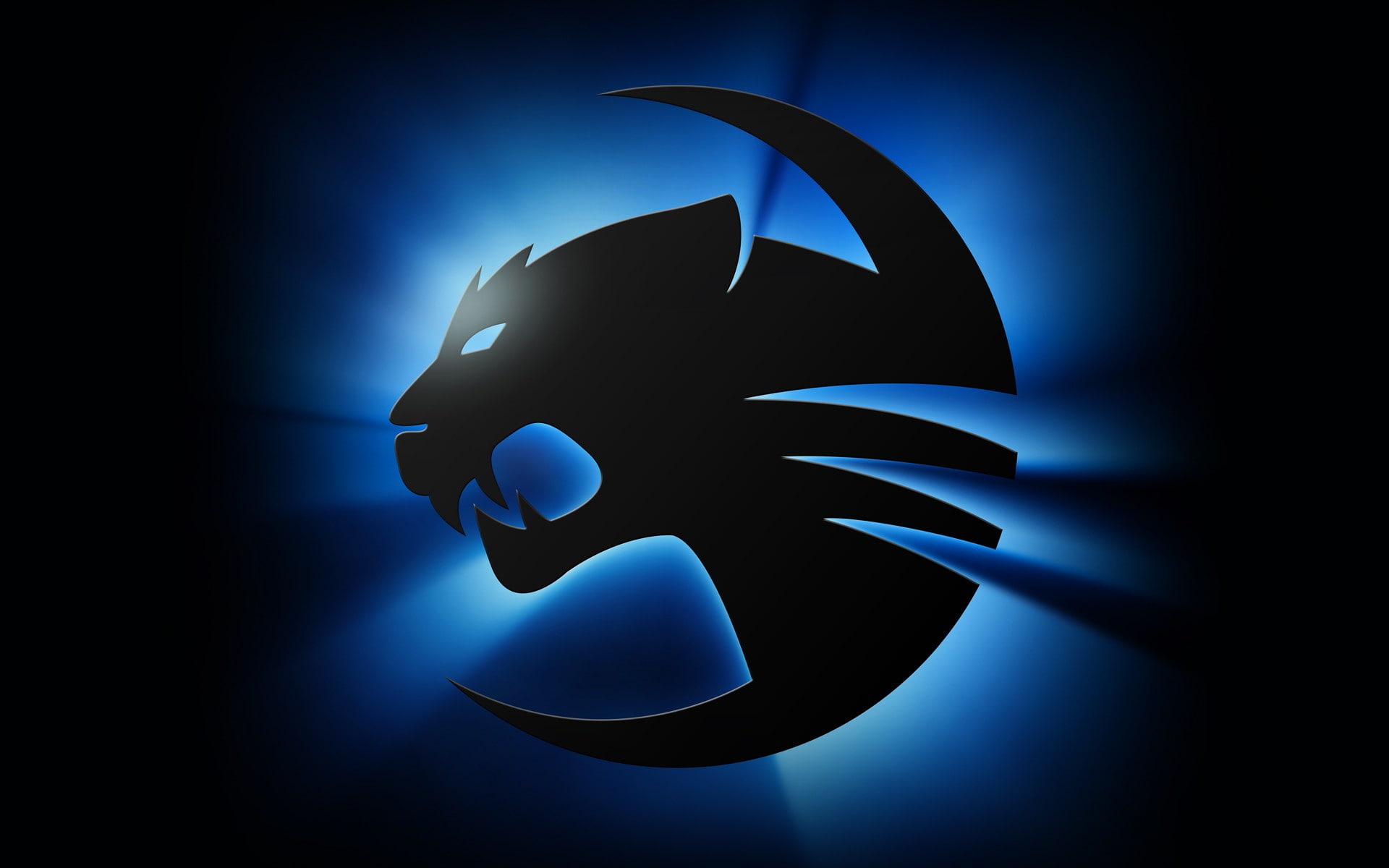 digital art, 1080P, black, blue, Roccat, HD Wallpaper