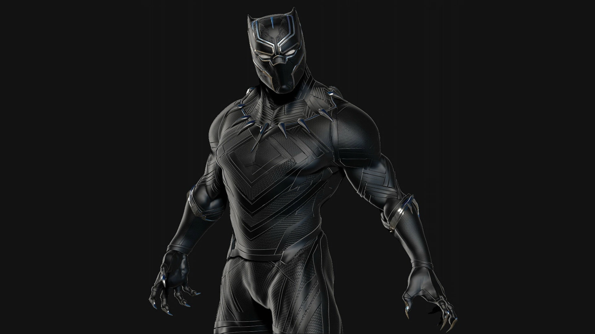 comic, suit, costume, mask, Black Panther, vibranium, 1080P, necklace, background, black background, Marvel Comics, HD Wallpaper