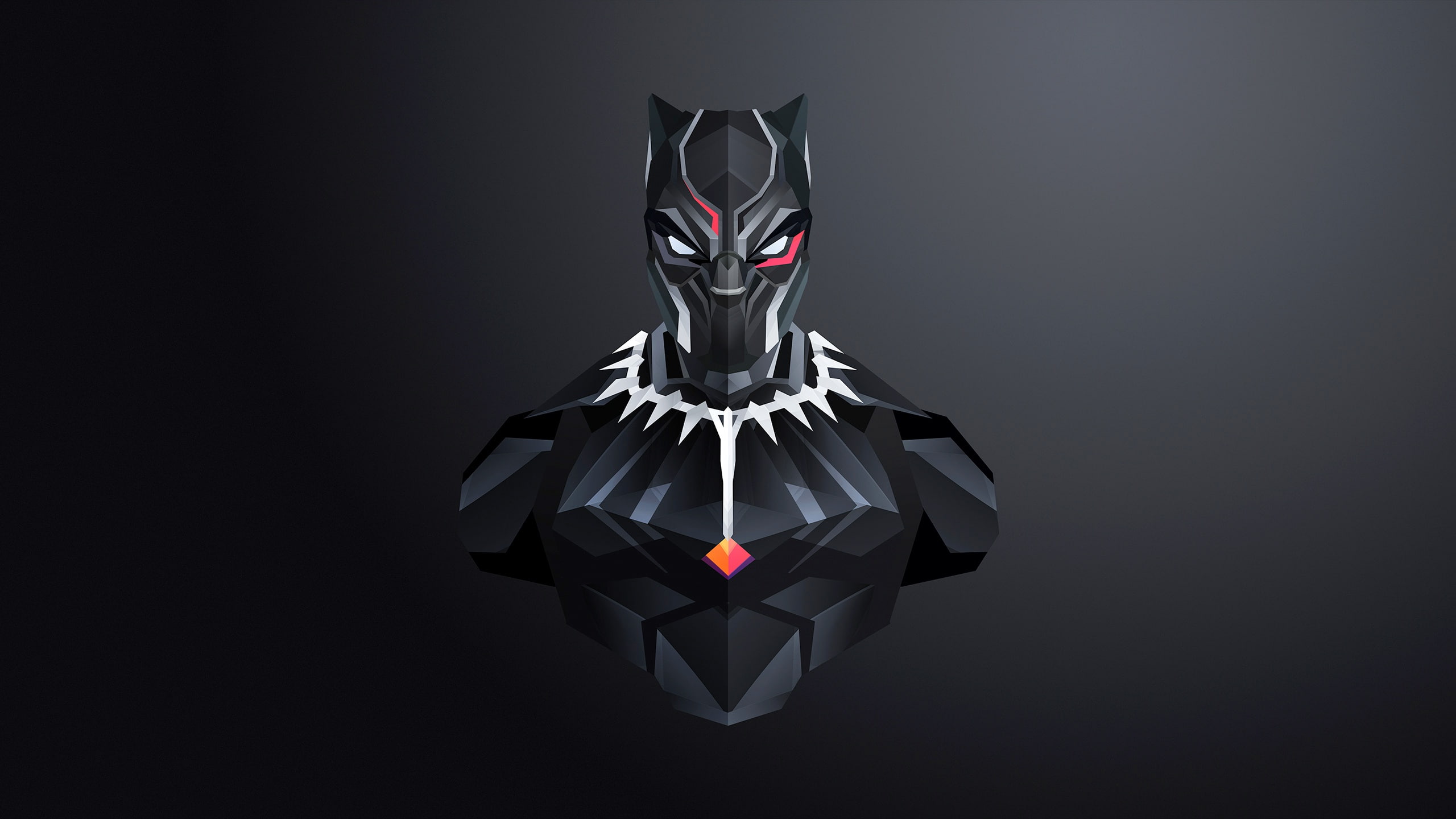 2K, black background, comic, mask, costume, MARVEL, Black Panther, art, HD Wallpaper