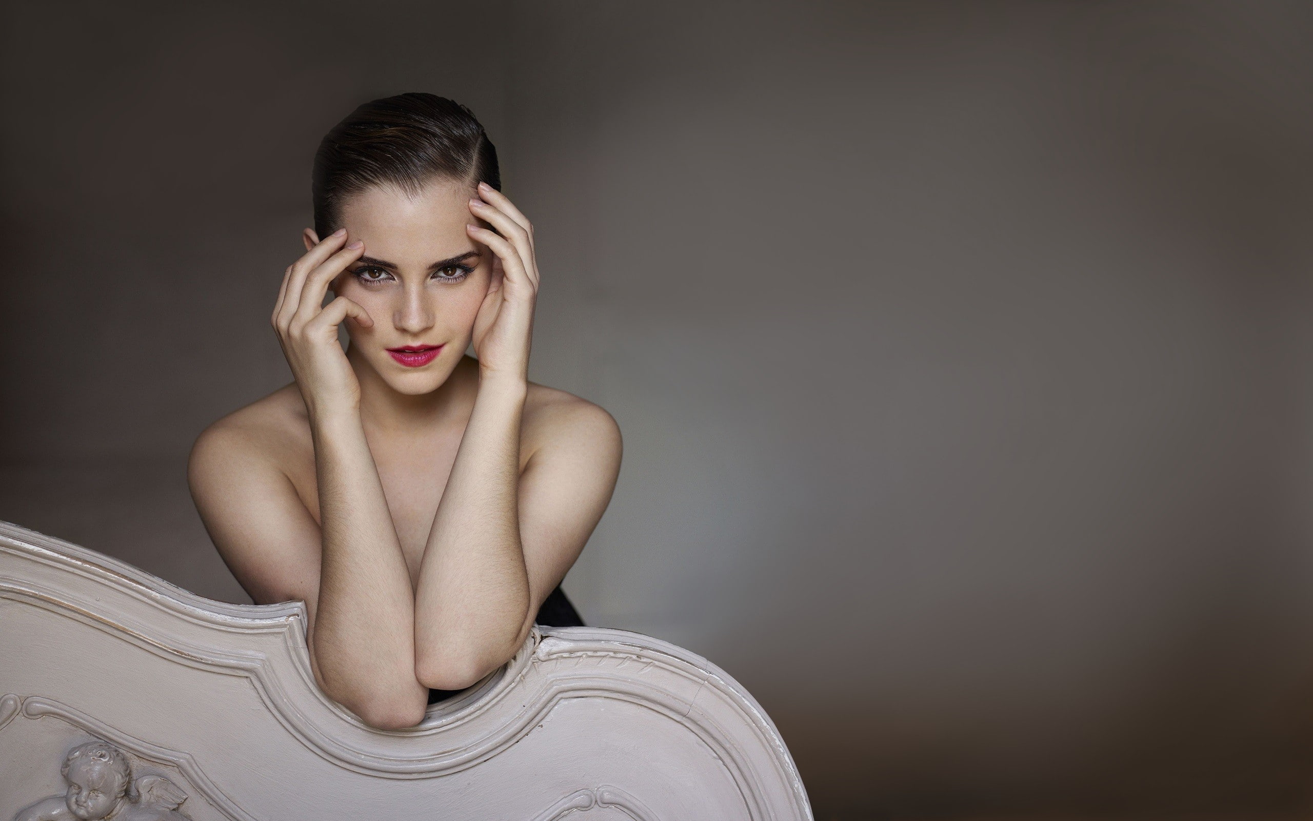 Emma Watson, 2K, bare shoulders, women, HD Wallpaper
