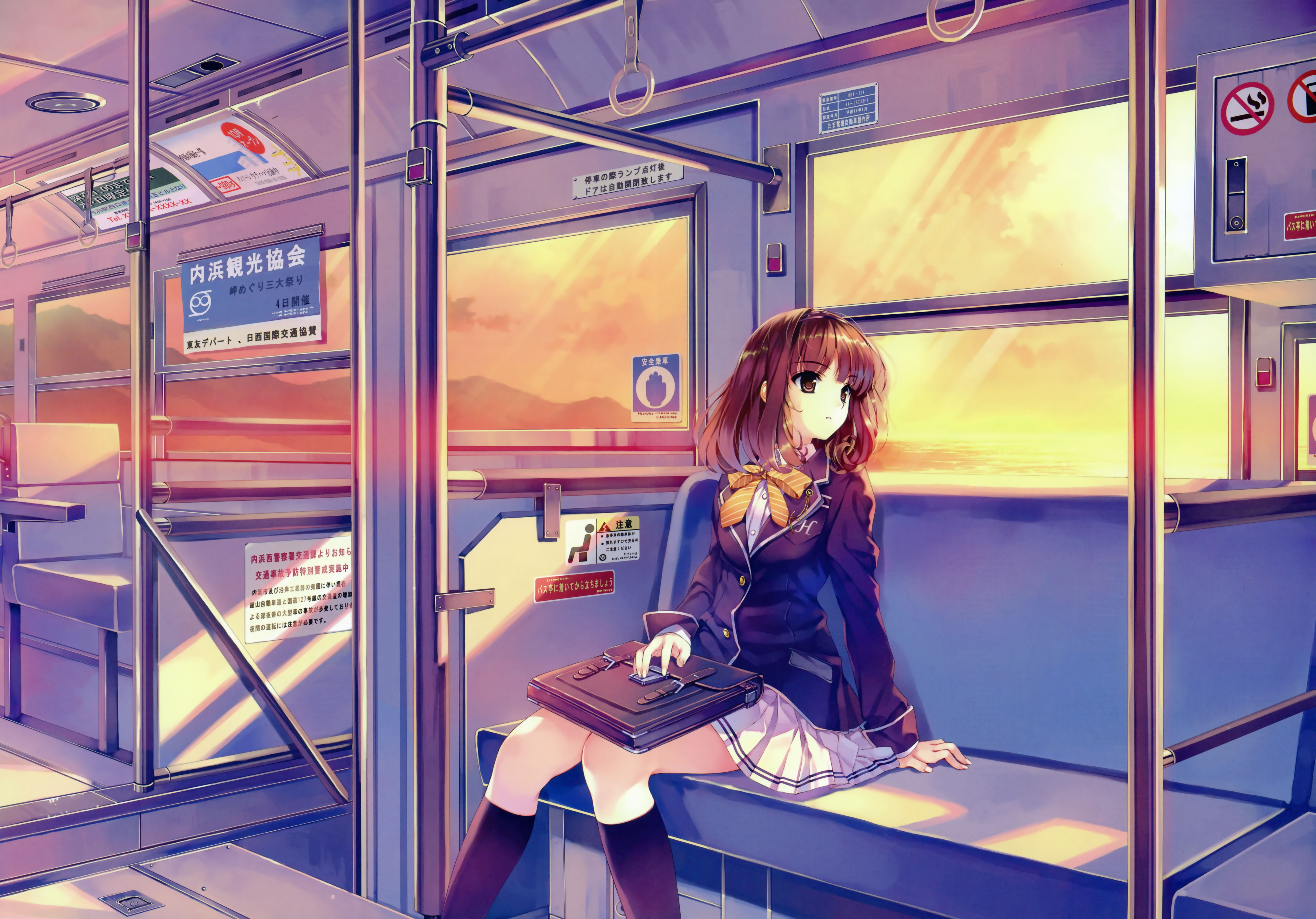 nature, uniforms, misaki, art, sasa, shading, motomete, 5K, wo, kurehito, sunsets, sunset, trains, hd, school uniforms, school, games, soft, mirai, ushinawareta, HD Wallpaper