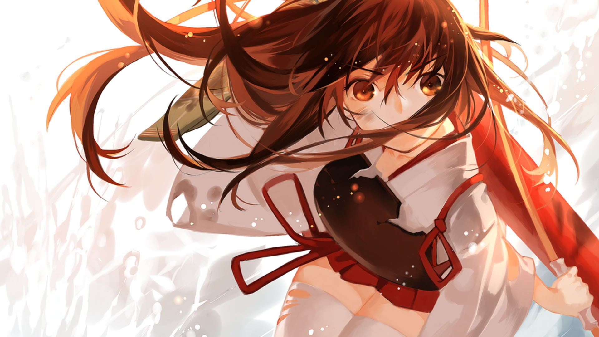 headshot, leisure activity, glasses, young women, red, hair, real people, lifestyles, artwork, anime girls, close-up, females, Kantai Collection, one person, HD Wallpaper