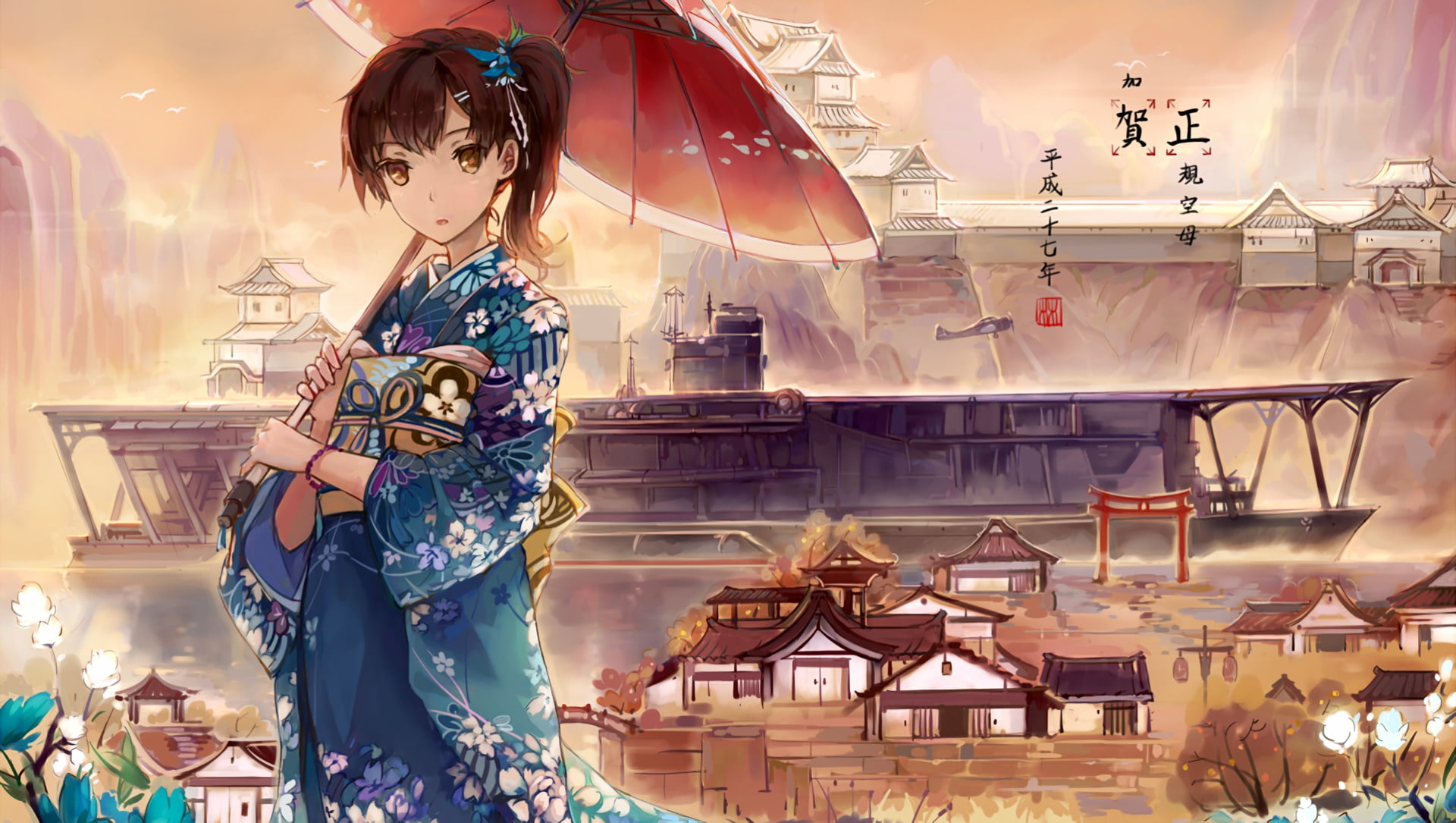 Kantai Collection, Anime, 1080P, Kaga (Kancolle), HD Wallpaper