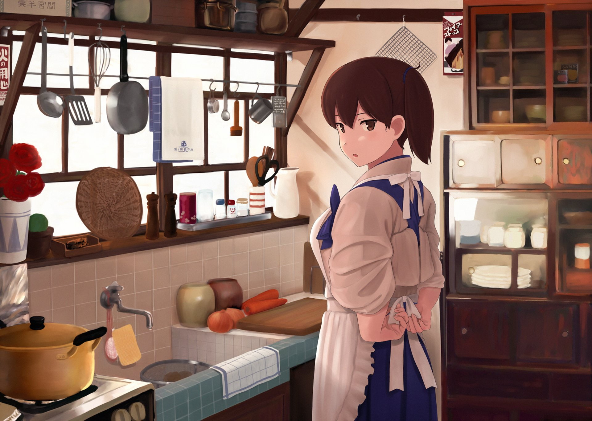 Anime, 1080P, Kaga (Kancolle), Kantai Collection, HD Wallpaper