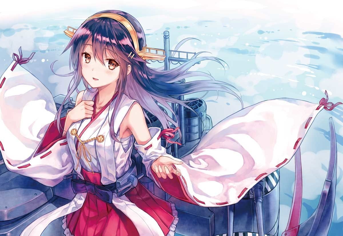 artwork, Kantai Collection, anime girls, Haruna (KanColle), anime, 480P, HD Wallpaper
