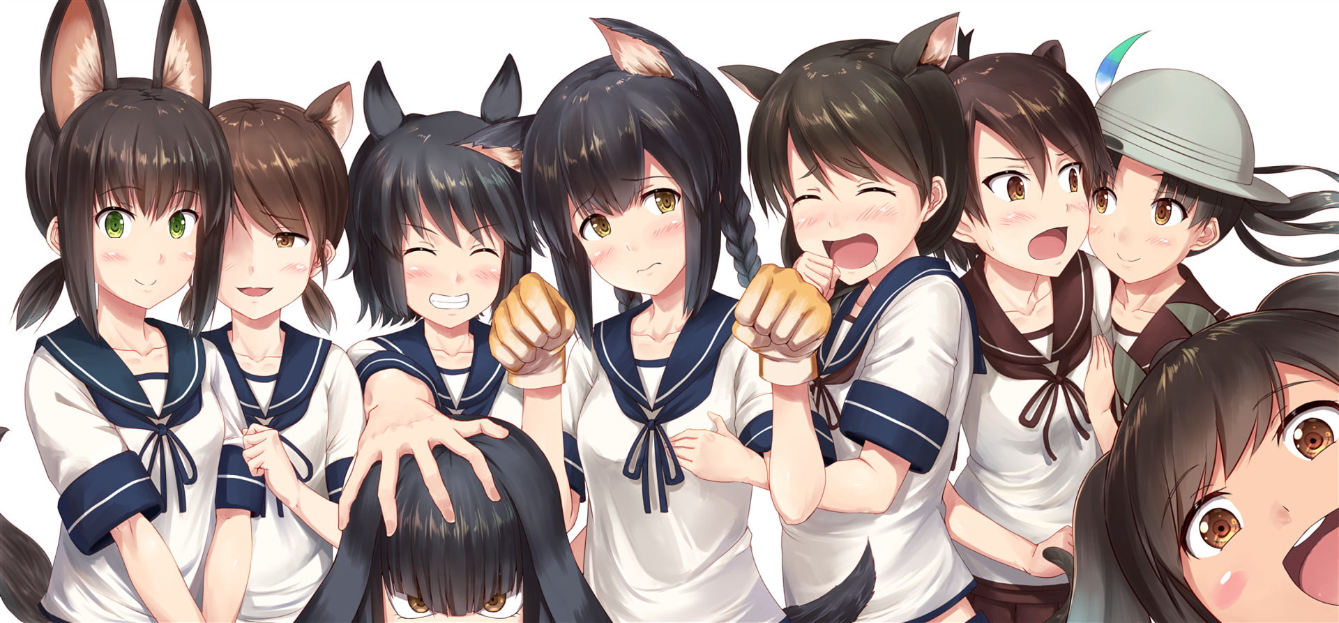 Miyuki (Kancolle), Fubuki (Kancolle), I-401 (Kancolle), Ayanami (Kancolle), Uranami (Kancolle), Kantai Collection, Shikinami (Kancolle), Isonami (Kancolle), HD Wallpaper