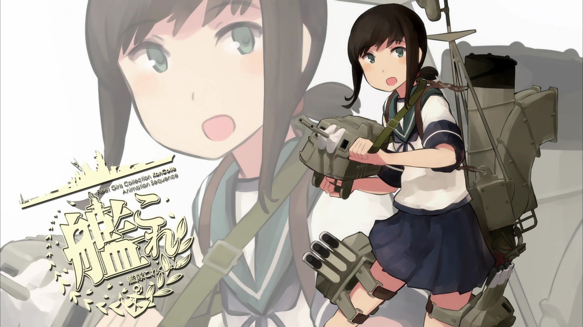 Fubuki (KanColle), Anime Girls, School Uniform, anime, 1080P, Kantai Collection, HD Wallpaper