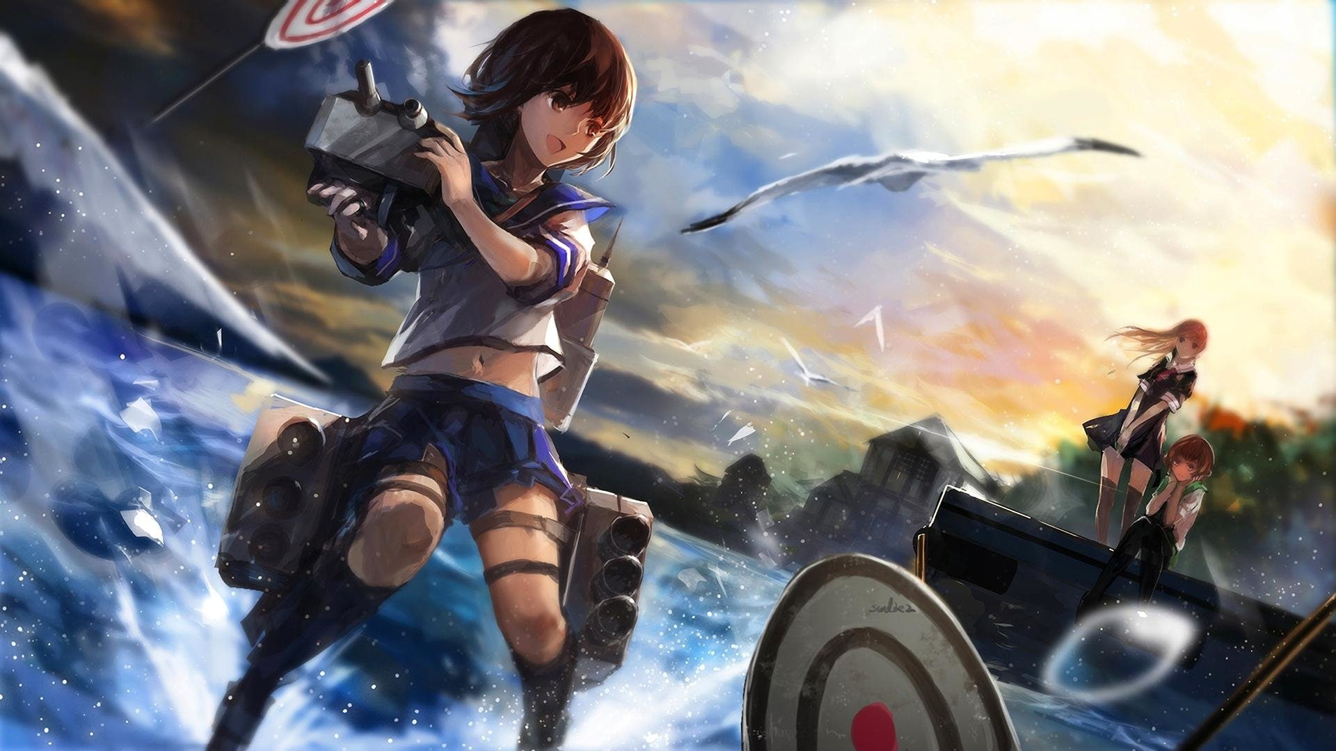 Fubuki (Kancolle), Anime, Yuudachi (Kancolle), Kantai Collection, 1080P, HD Wallpaper