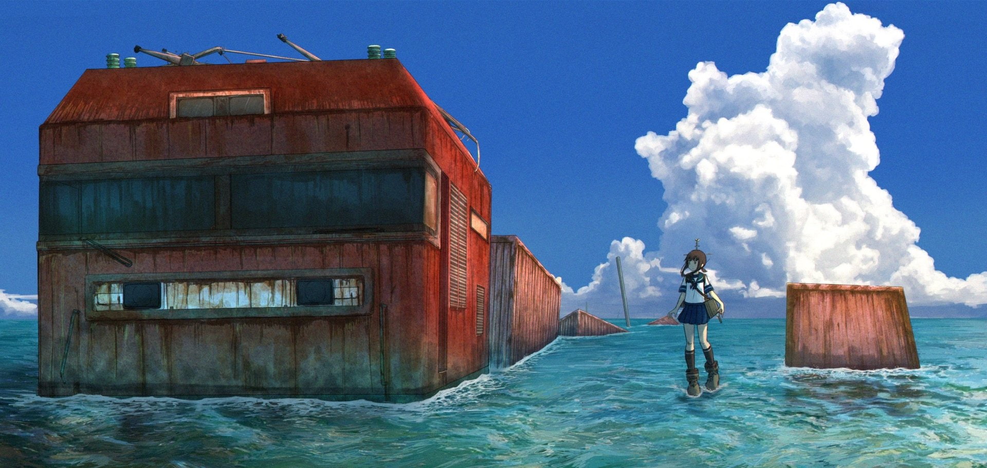 1080P, Fubuki (Kancolle), Anime, Kantai Collection, HD Wallpaper
