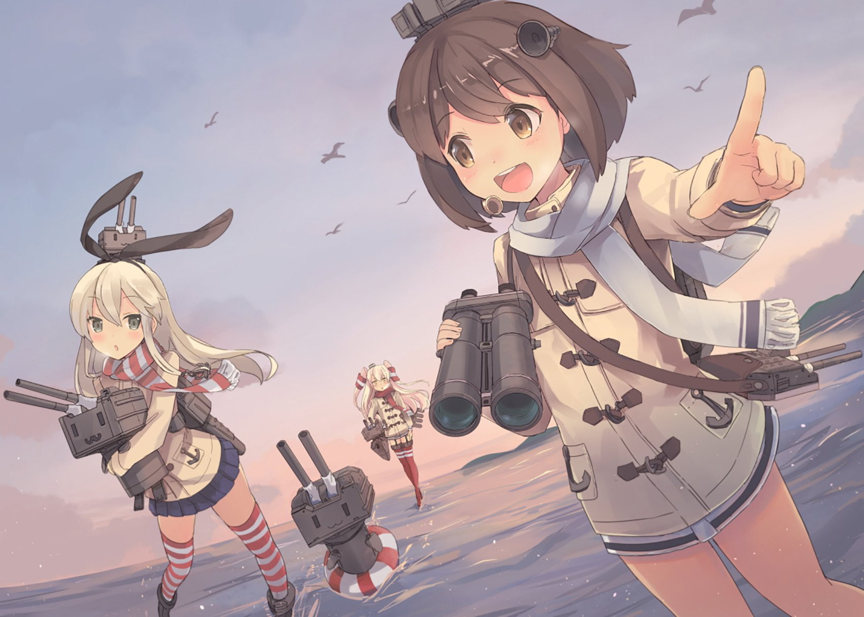 Amatsukaze (Kancolle), Yukikaze (Kancolle), Shimakaze (Kancolle), 720P, Anime, Kantai Collection, HD Wallpaper