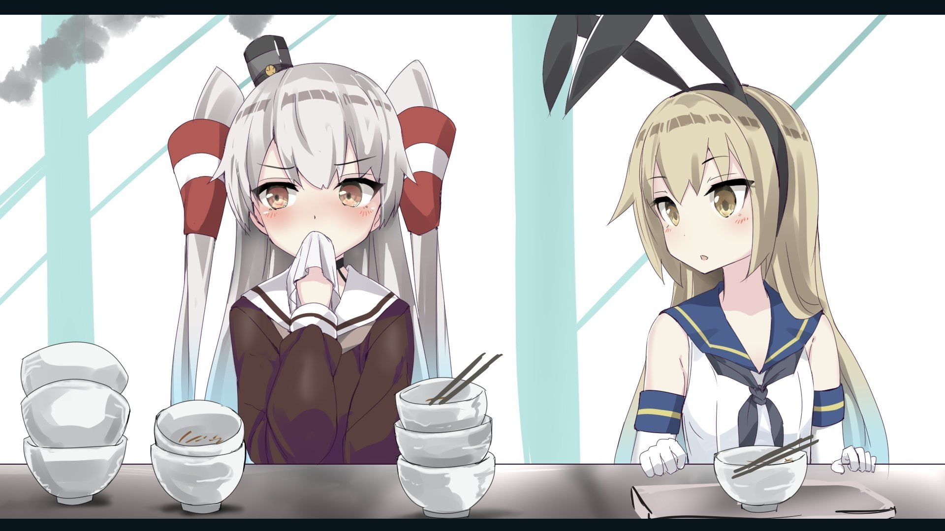 1080P, Shimakaze (Kancolle), Anime, Amatsukaze (Kancolle), Kantai Collection, HD Wallpaper