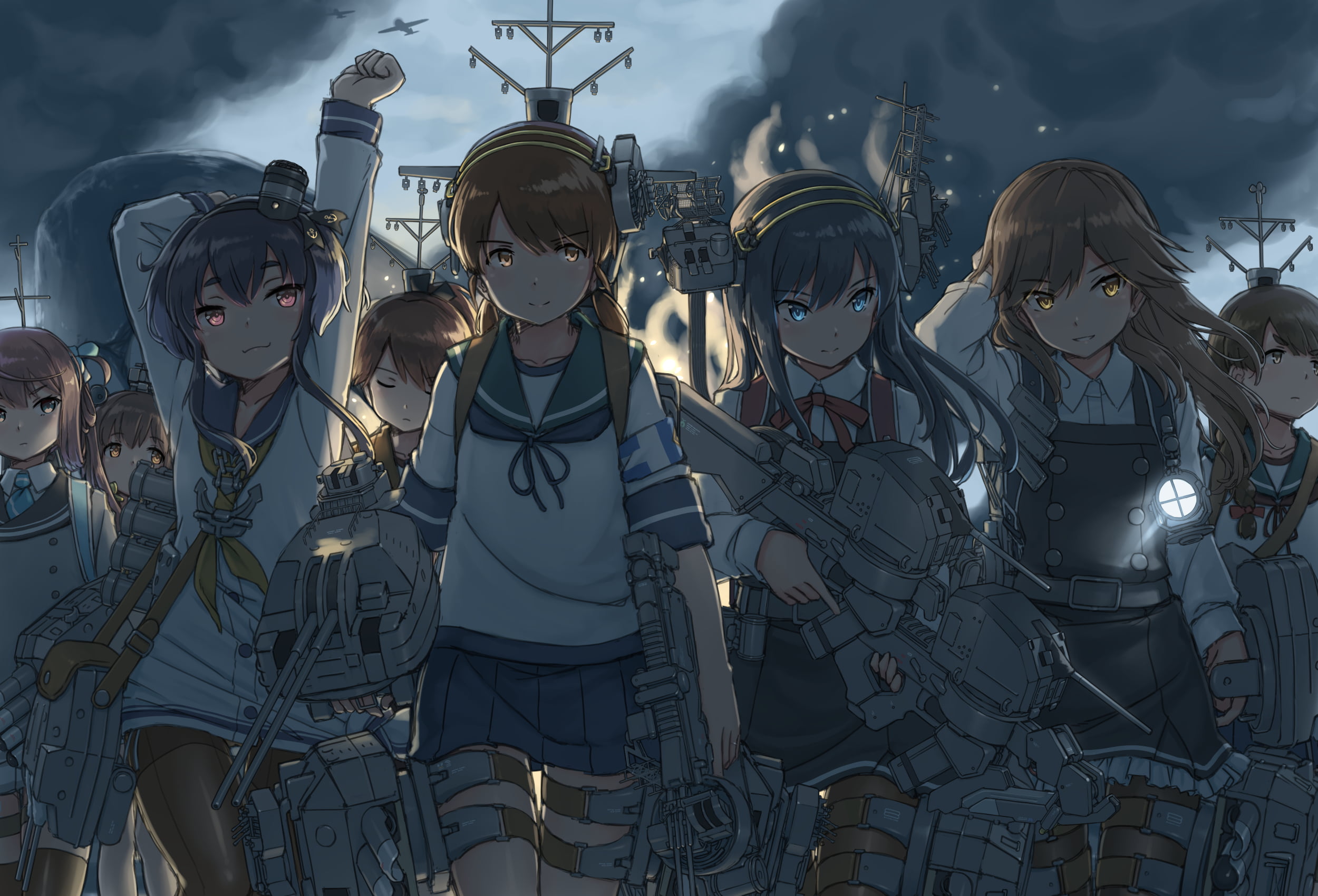 Shirayuki (Kancolle), Asashio (kancolle), Tokitsukaze (Kancolle), Kantai Collection, Anime, Asagumo (Kancolle), Yukikaze (Kancolle), Shikinami (Kancolle), HD Wallpaper
