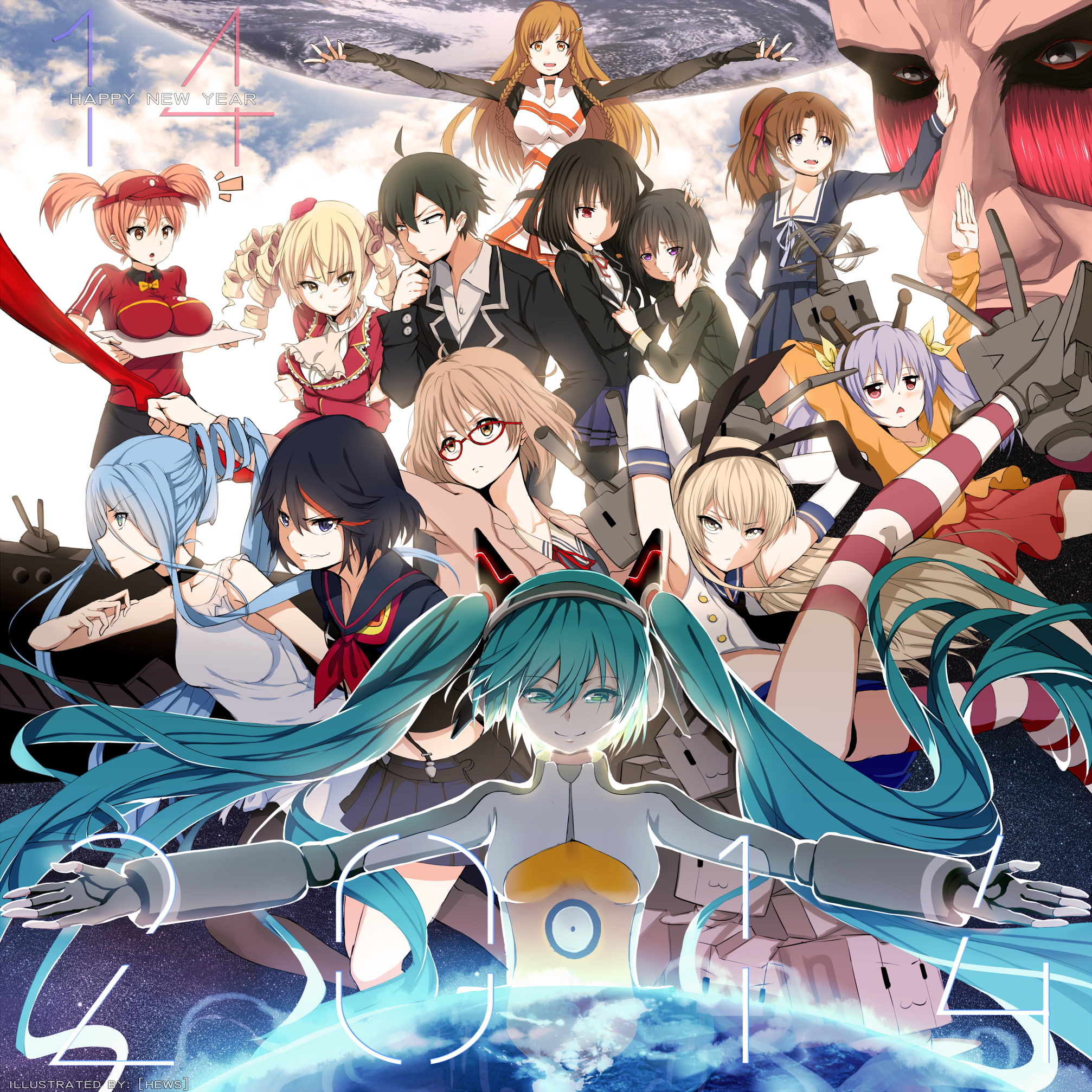 Hayashida Nana, Suenaga Mirai, Hatsune Miku, Matoi Ryuuko, Yahari Ore no Seishun Love Comedy wa Machigatteiru, Mikazuki Yozora, Kantai Collection, Hikigaya Hachiman, Phone HD Wallpaper