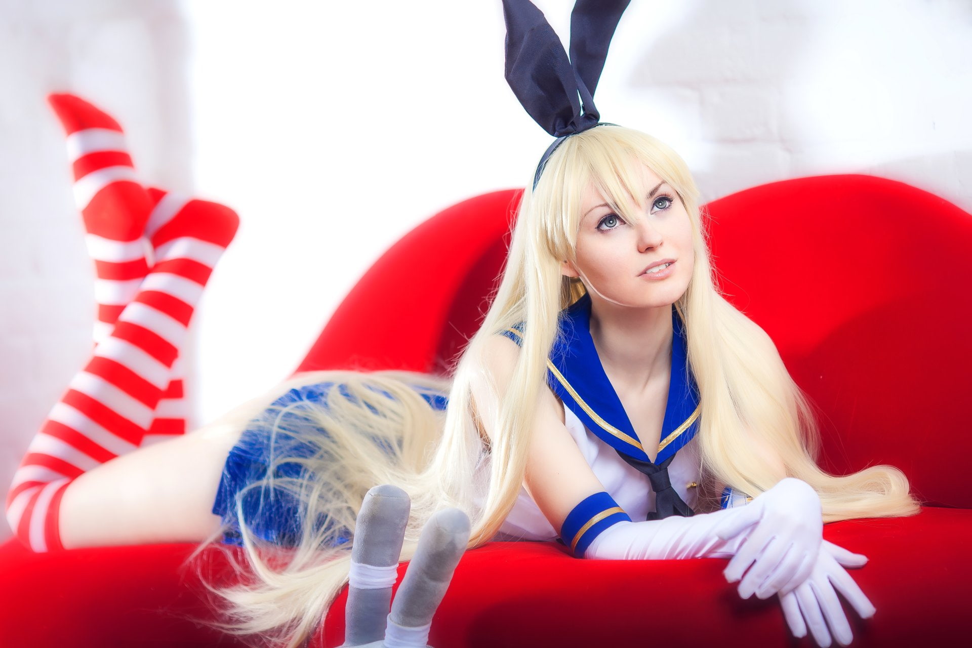 Blonde, Shimakaze (Kancolle), Kantai Collection, Cosplay, 1080P, Women, HD Wallpaper