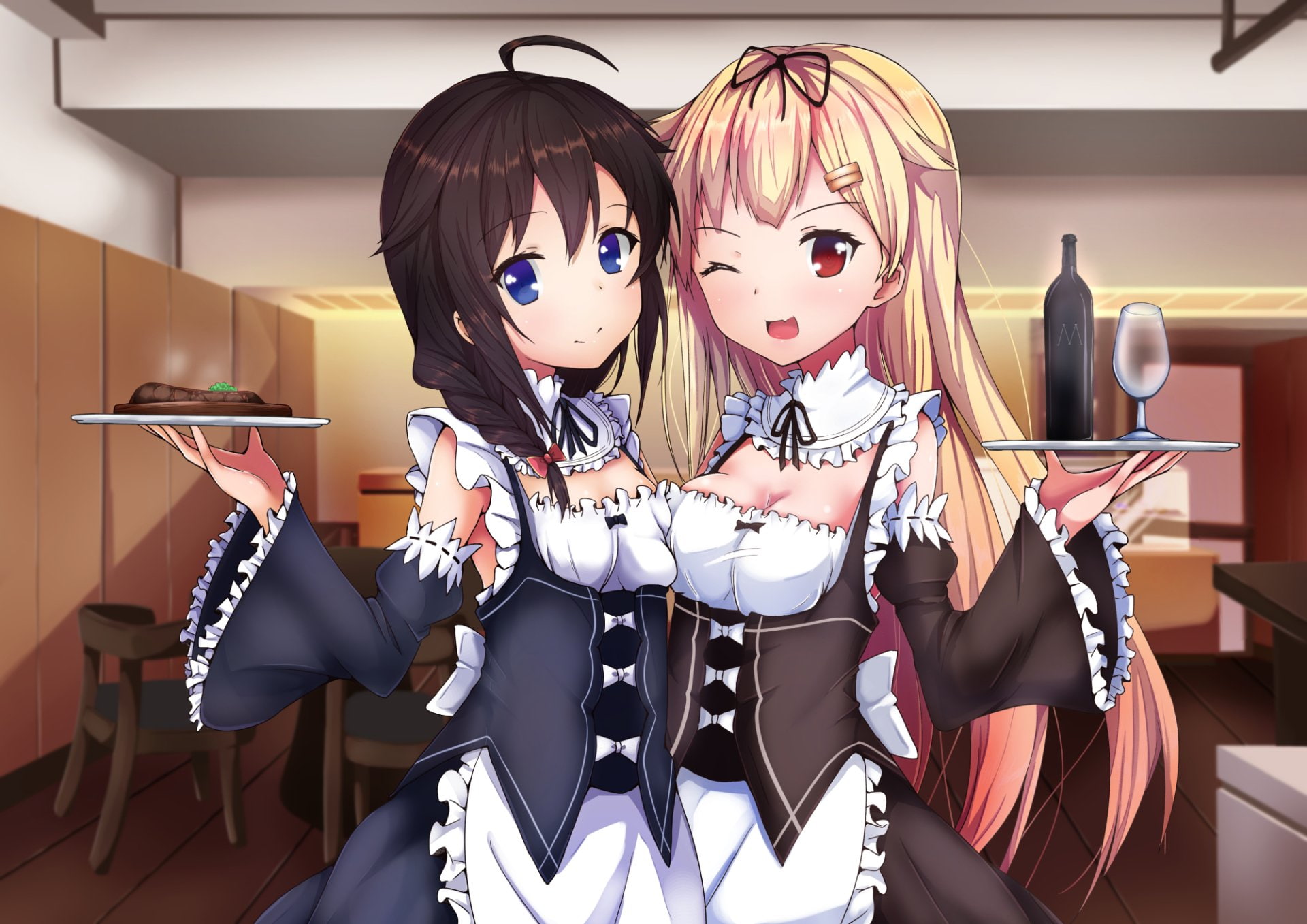 Shigure (Kancolle), Yuudachi (Kancolle), Kantai Collection, 1080P, Anime, HD Wallpaper