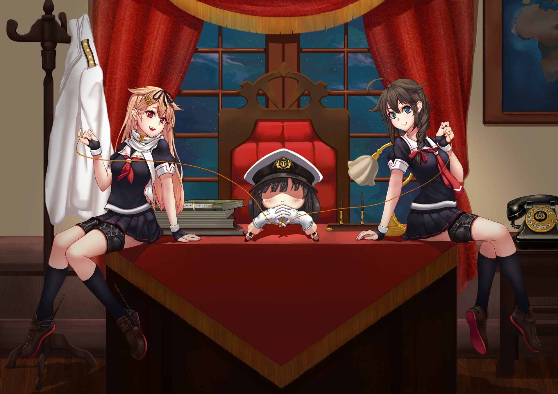 Yuudachi (Kancolle), 1080P, Anime, Shigure (Kancolle), Kantai Collection, HD Wallpaper