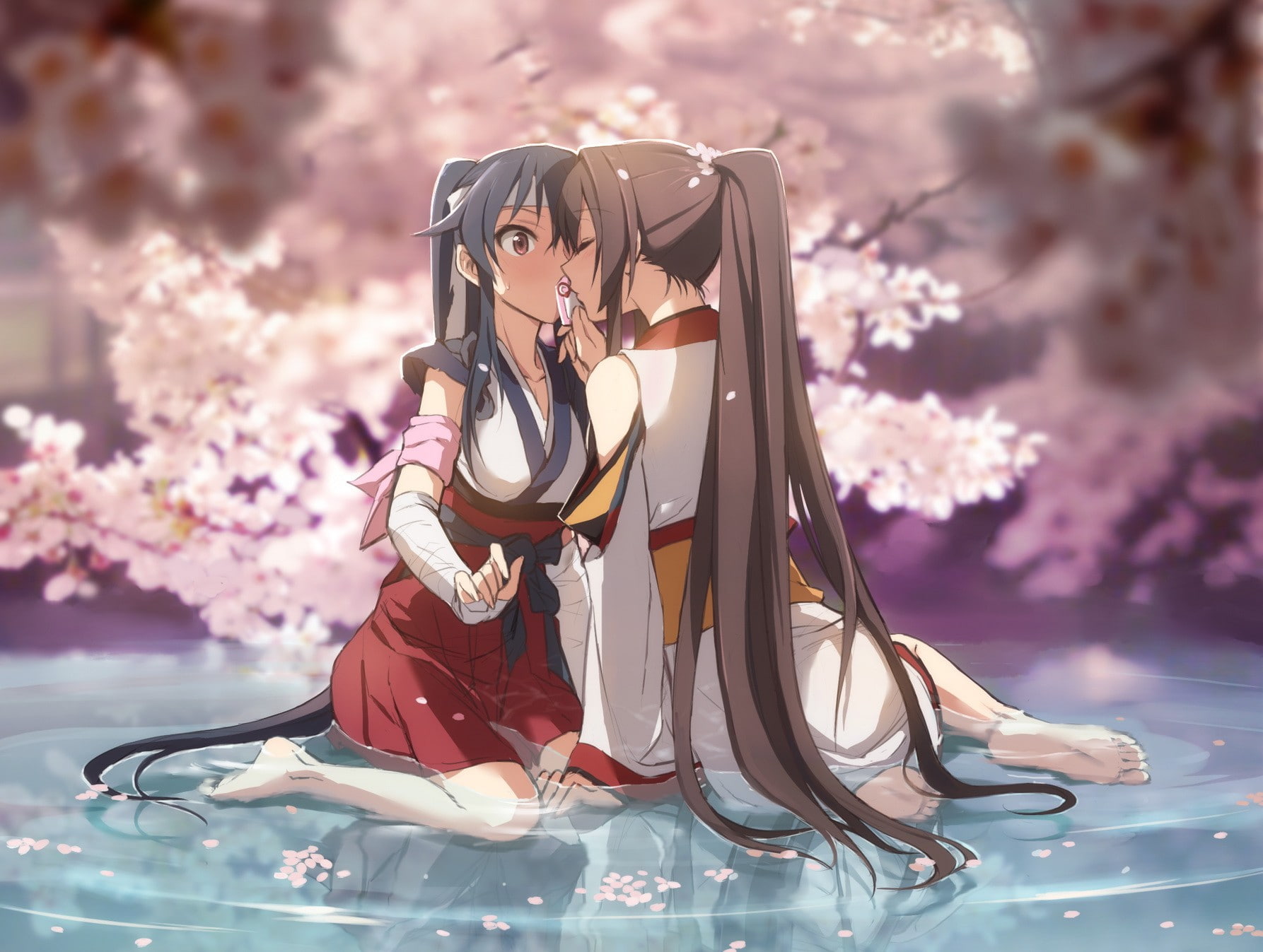Yahagi (KanColle), 720P, anime girls, Yamato (KanColle), Kantai Collection, HD Wallpaper