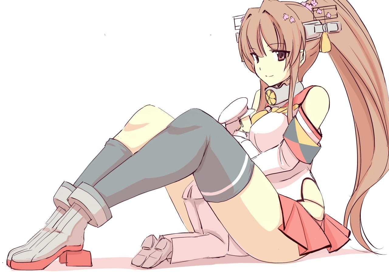 long hair, female likeness, white background, Yamato (KanColle), cut out, creativity, shoe, human representation, studio shot, still life, indoors, one person, HD Wallpaper
