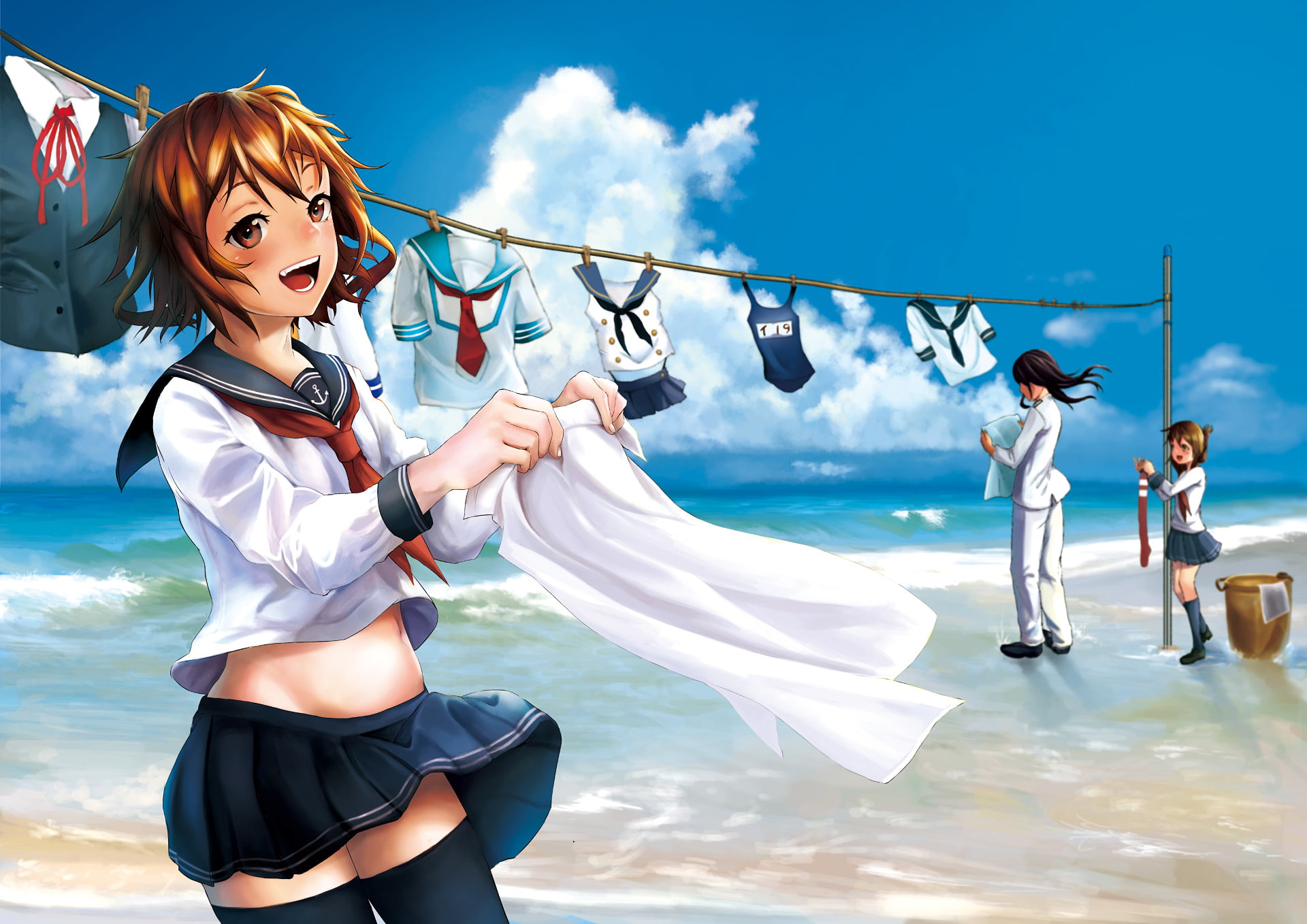 Ikazuchi (Kancolle), 1080P, Inazuma (Kancolle), Anime, Kantai Collection, Admiral (Kancolle), HD Wallpaper