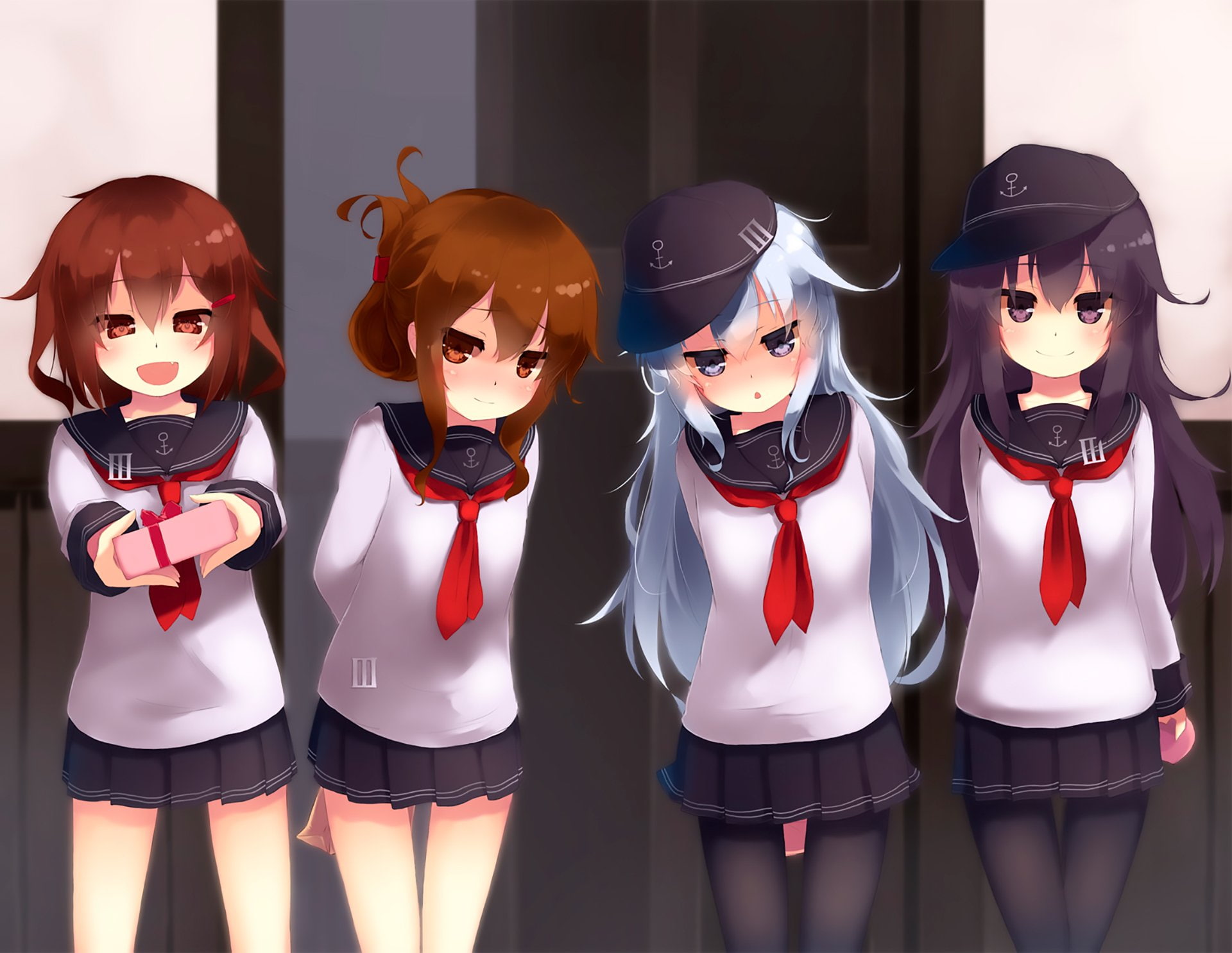Anime, Ikazuchi (Kancolle), Inazuma (Kancolle), Hibiki (Kancolle), Kantai Collection, Akatsuki (KanColle), 1080P, HD Wallpaper