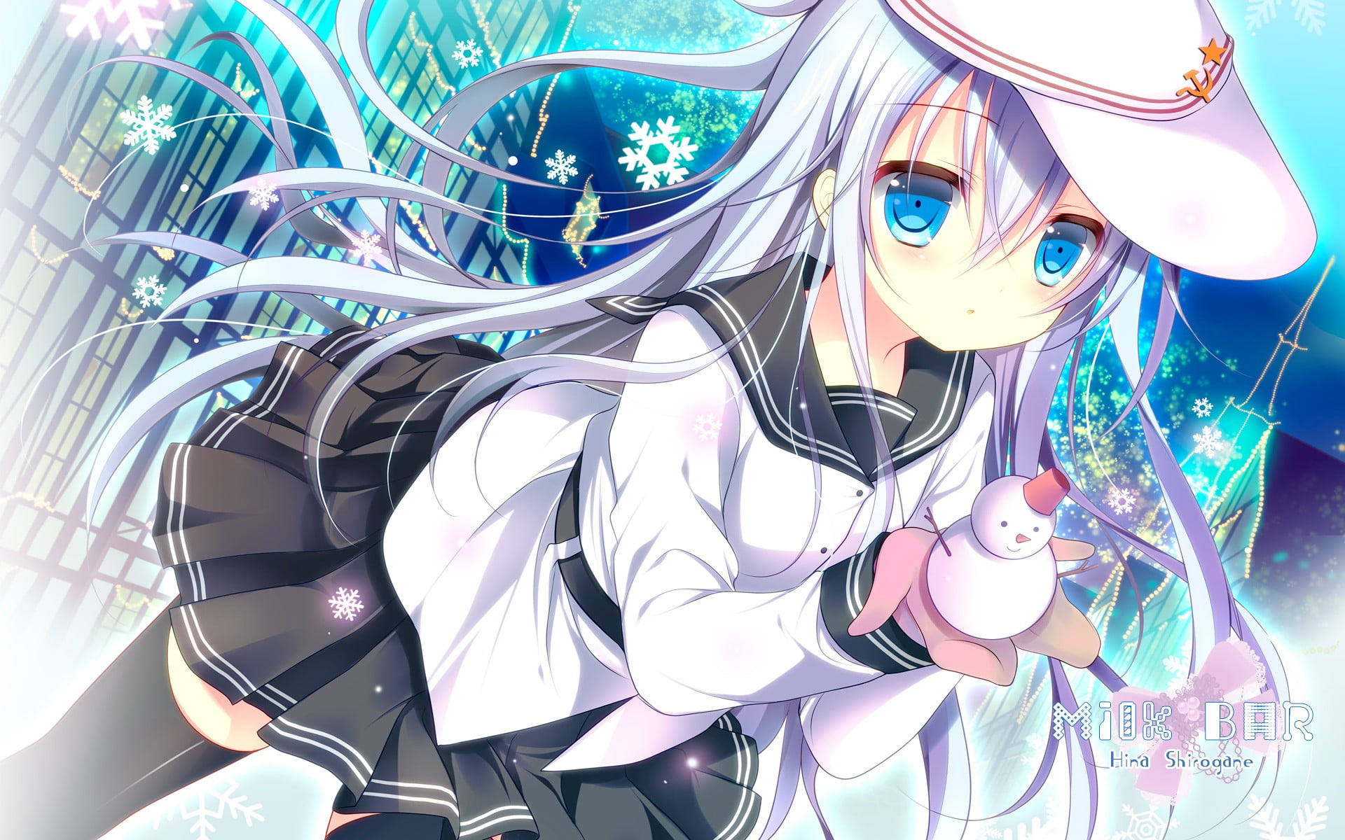 day, side view, female, Hibiki (KanColle), indoors, waist up, Kantai Collection, anime, winter, illuminated, one person, 1080P, clothing, bar, leisure activity, HD Wallpaper