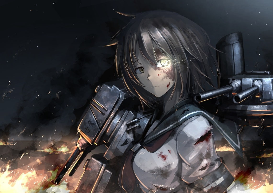 Hetza, Kantai Collection, 480P, Furutaka (KanColle), anime, anime girls, HD Wallpaper