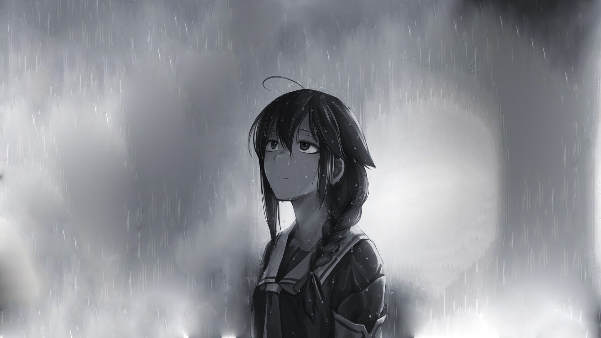 1080P, brunette, Anime Girls, Hetza, HD Wallpaper