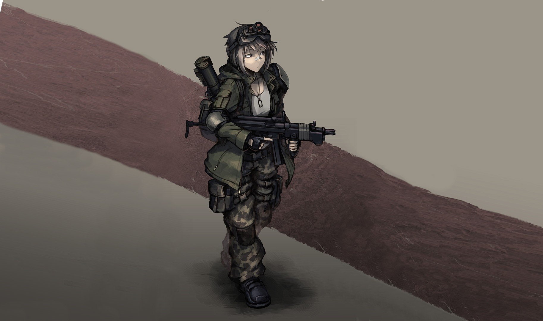 Hellshock, Hetza, 720P, anime, Anime Girls, Machine Gun, HD Wallpaper