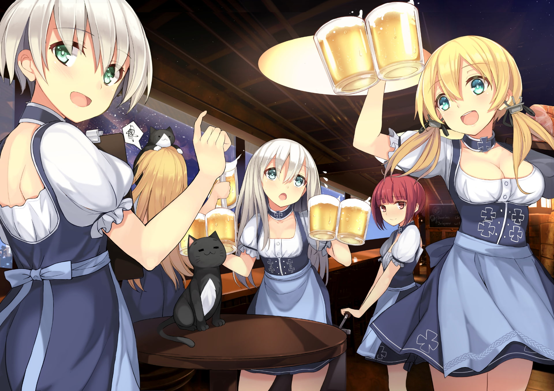 U-511 (Kancolle), Bismarck (Kancolle), Prinz Eugen (Kancolle), 1080P, Ro-500 (KanColle), Anime, Z3 Max Schultz (Kancolle), Z1 Leberecht Maass (Kancolle), HD Wallpaper