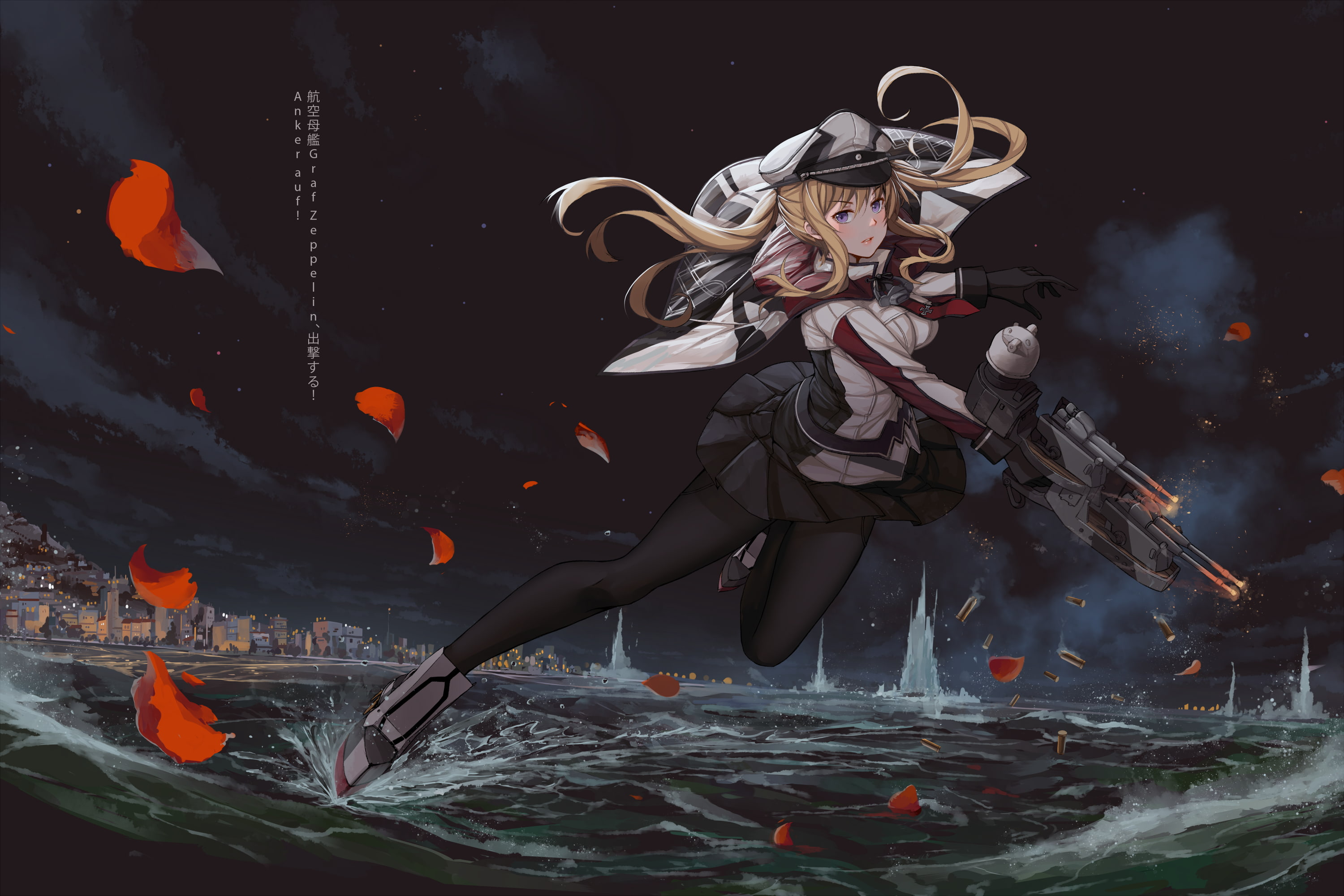 women, art and craft, one person, nature, full length, gun, young adult, Anime, kantai collection, night, indoors, 2K, representation, human representation, HD Wallpaper