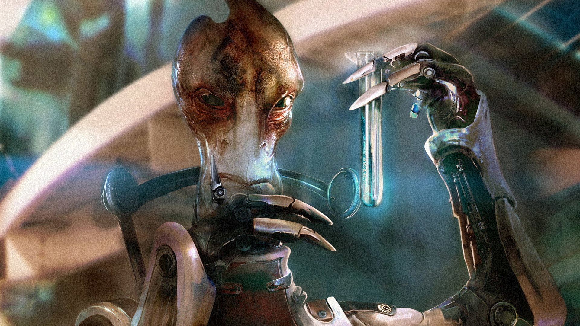close-up, 1080P, men, headshot, arts culture and entertainment, technician, focus on foreground, occupation, Mass Effect, skill, transportation, looking at camera, HD Wallpaper