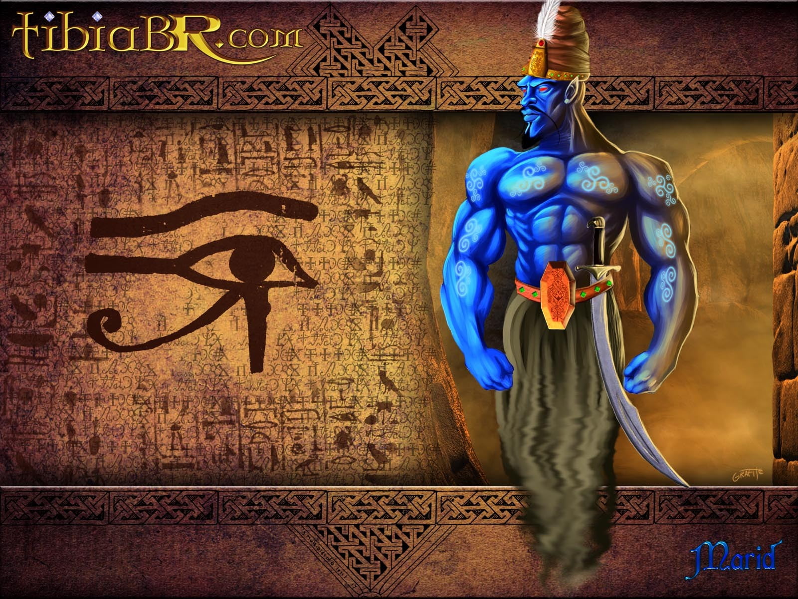 creativity, eye, genie, human representation, Tibia, day, RPG, wall, hanging, PC gaming, craft, Illusive Man, wall - building feature, 720P, HD Wallpaper